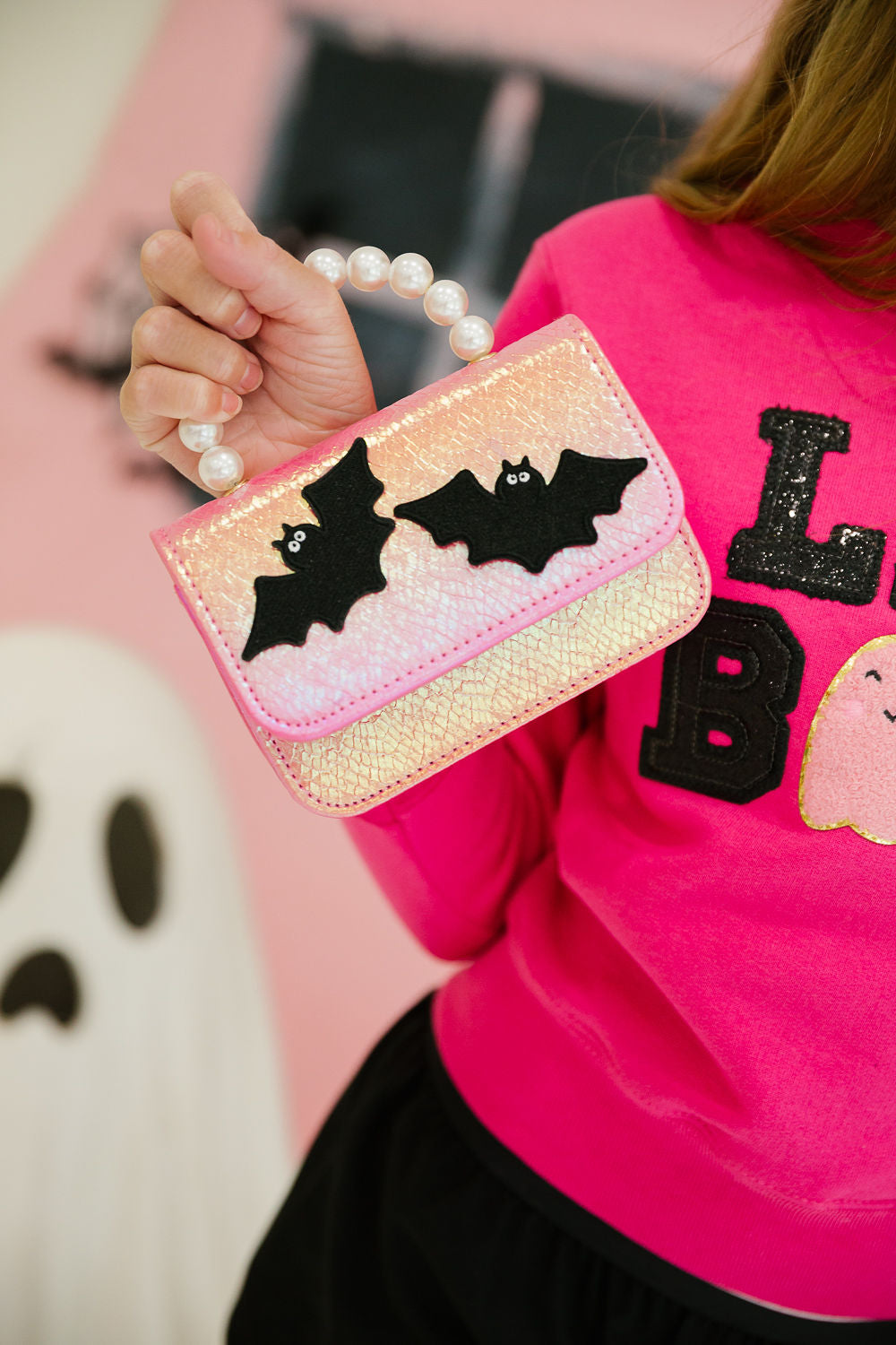MINI KIDS SPOOKY BATS PEARL BAG