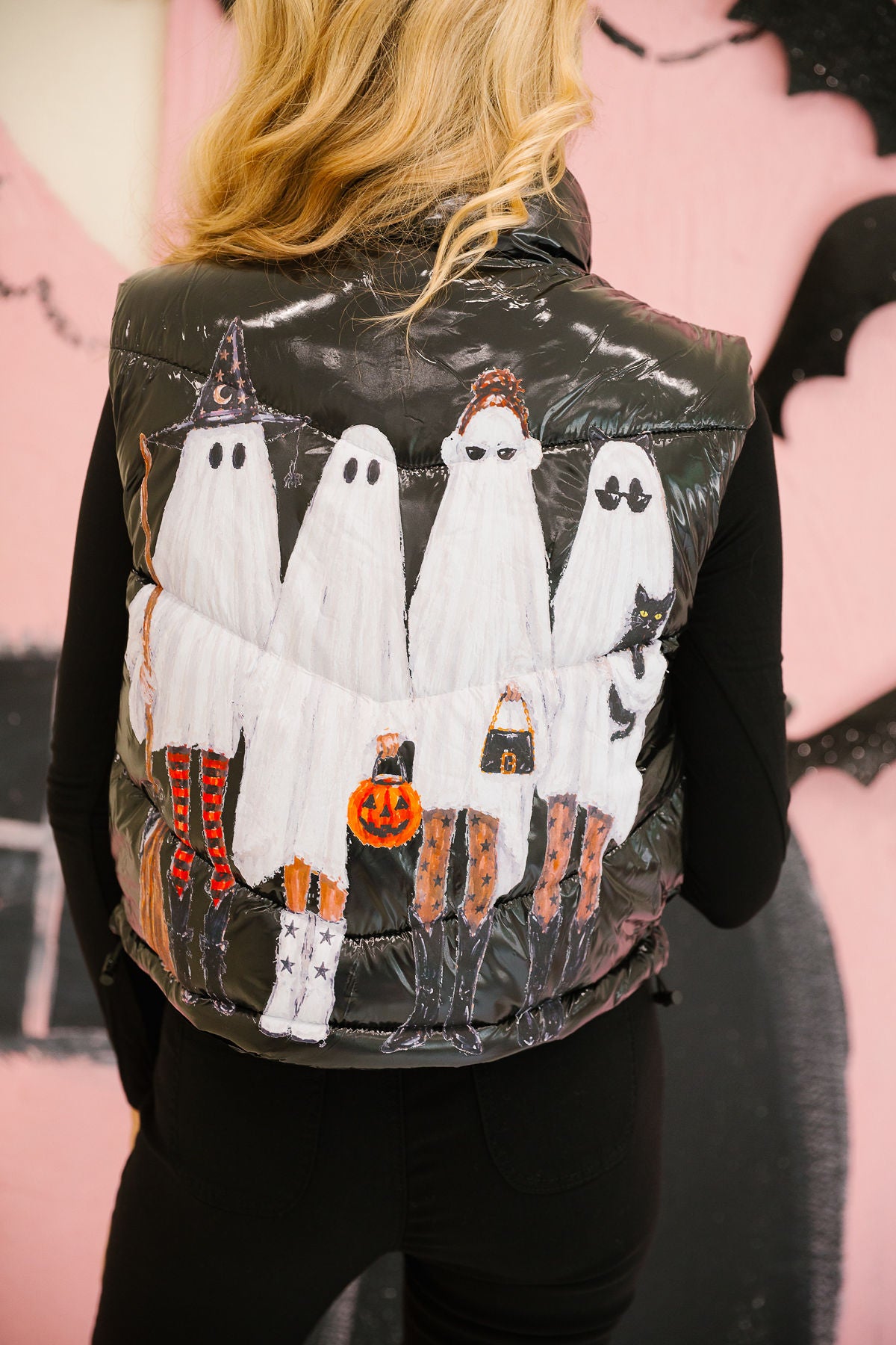 BOO CREW BLACK PUFFER VEST