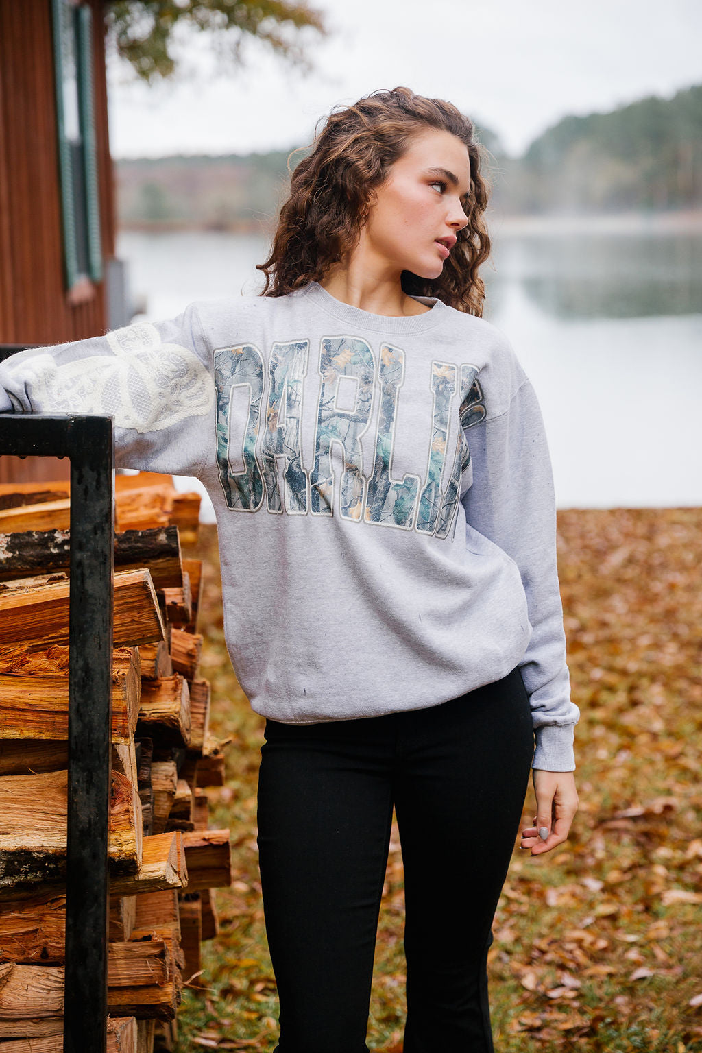 DARLIN' BOW GREY PULLOVER