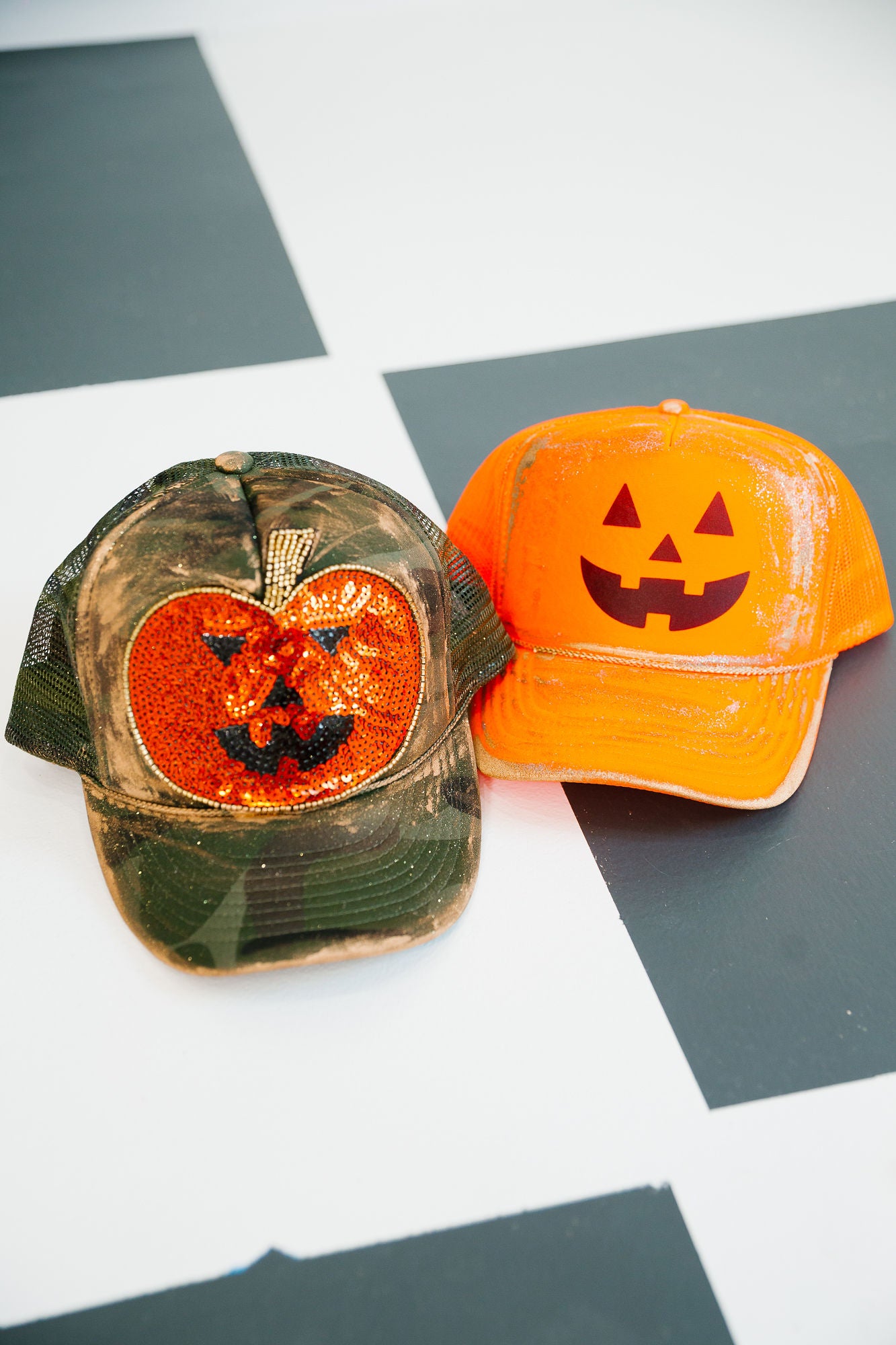 JACK O' LANTERN ORANGE TRUCKER HAT TRUCKER HAT Judith March