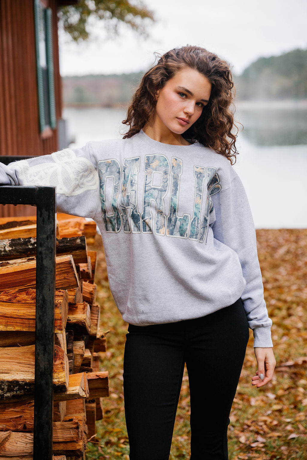 DARLIN' BOW GREY PULLOVER