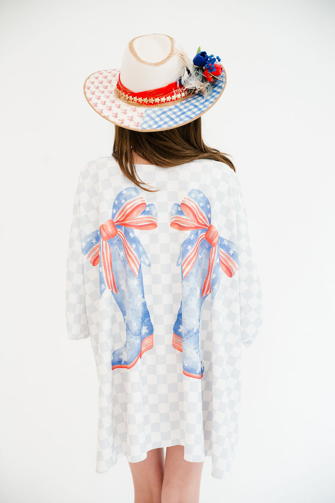 AMERICAN COWGIRL CHECKERED COVERUP TOP Judith March
