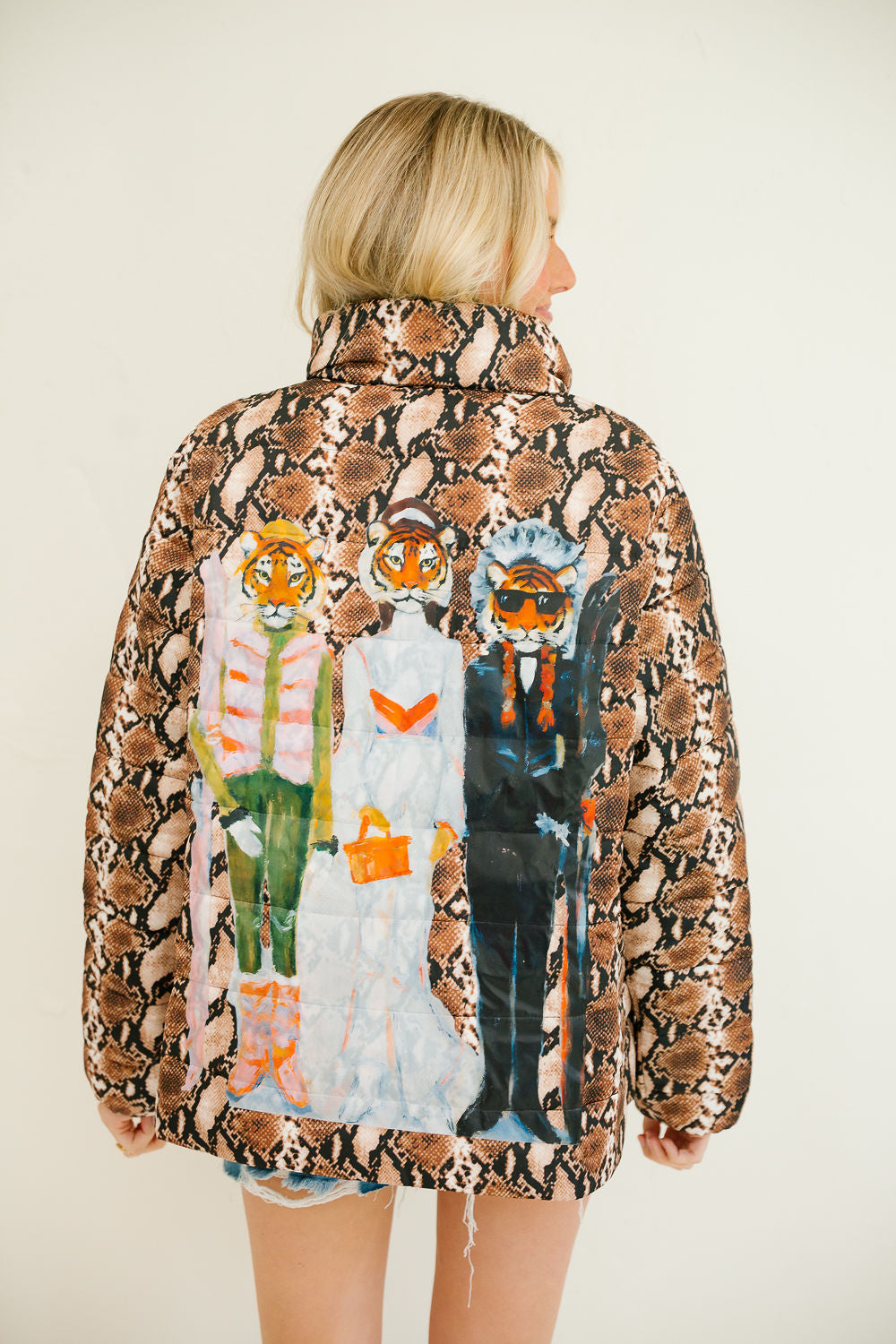 *TIGER SKI REVERSIBLE SNAKE SKIN PUFFER JACKET - MULTIPLE SIZES PULLOVER Judith March