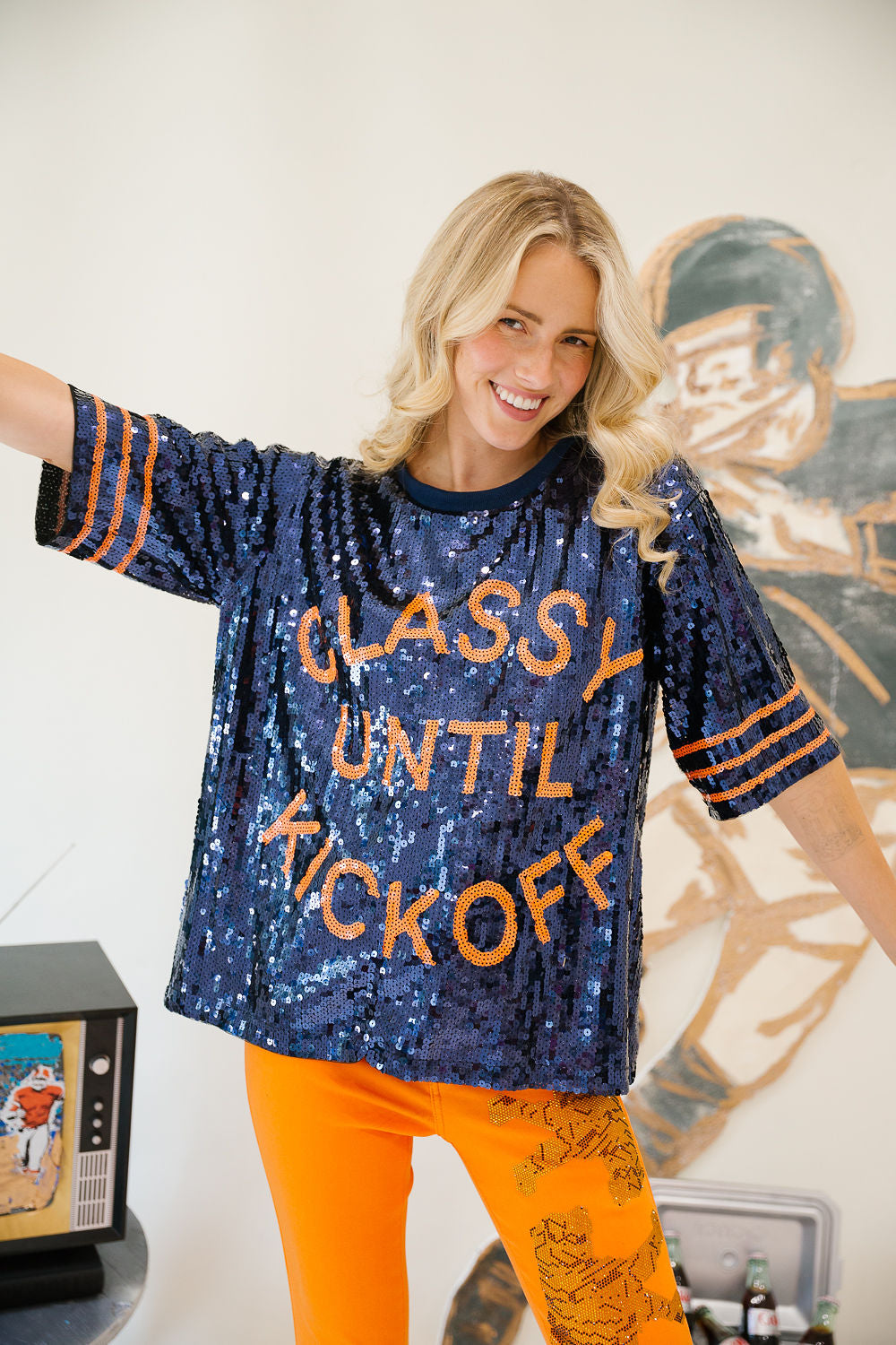 CLASSY UNTIL KICKOFF SEQUIN TOPS