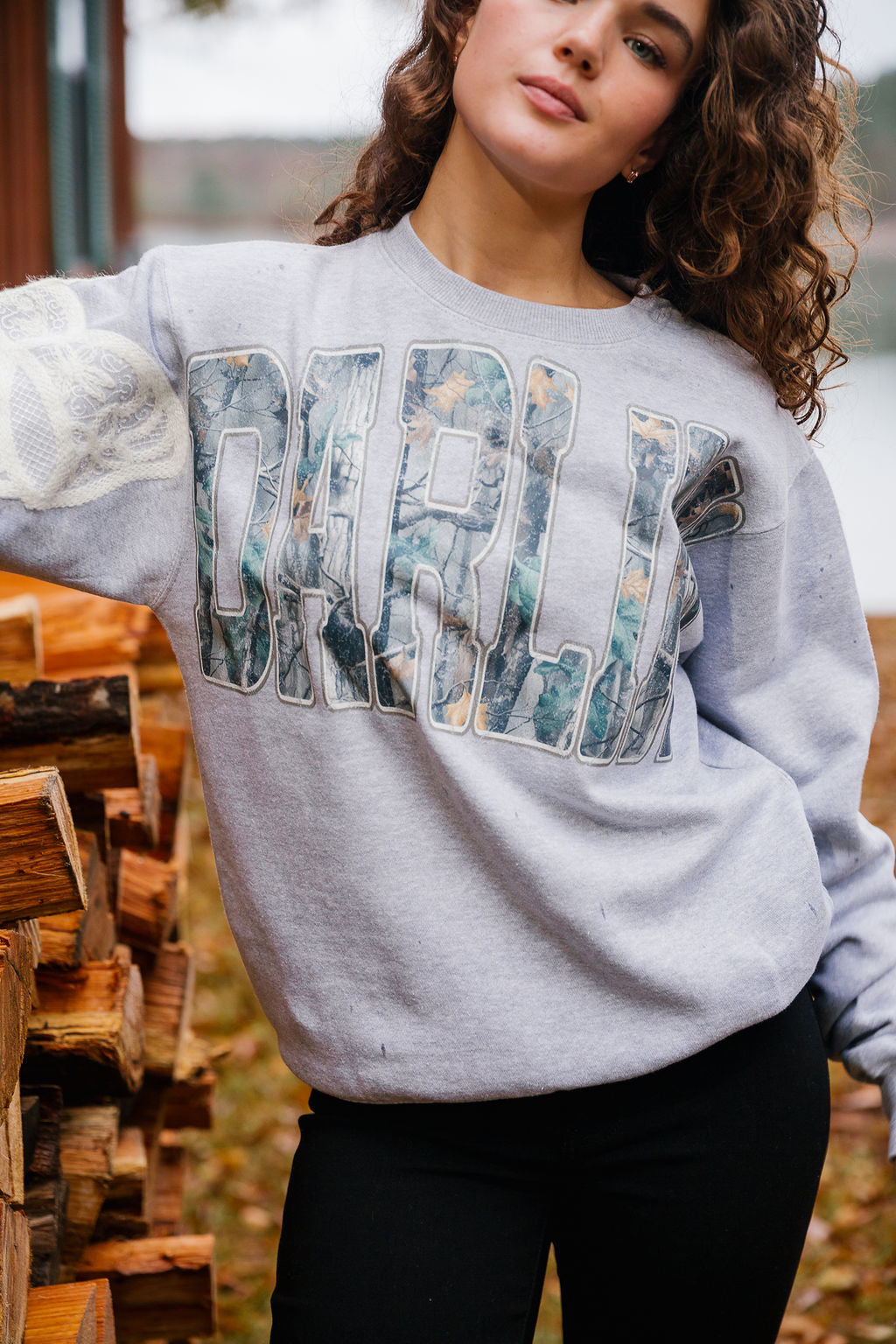 DARLIN' BOW GREY PULLOVER