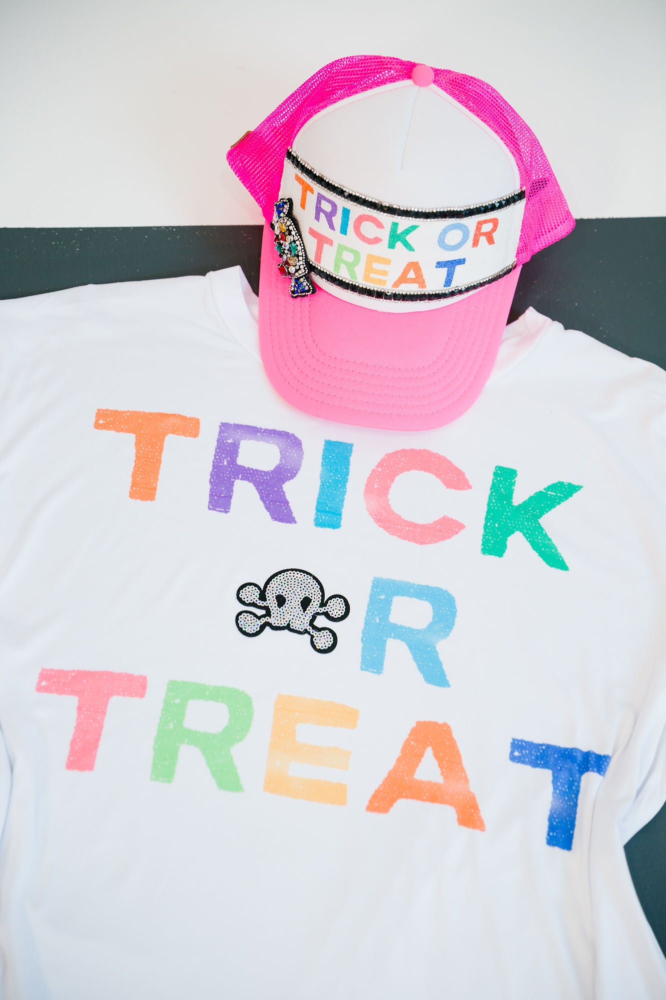 TRICK OR TREAT PINK TRUCKER HAT TRUCKER HAT Judith March