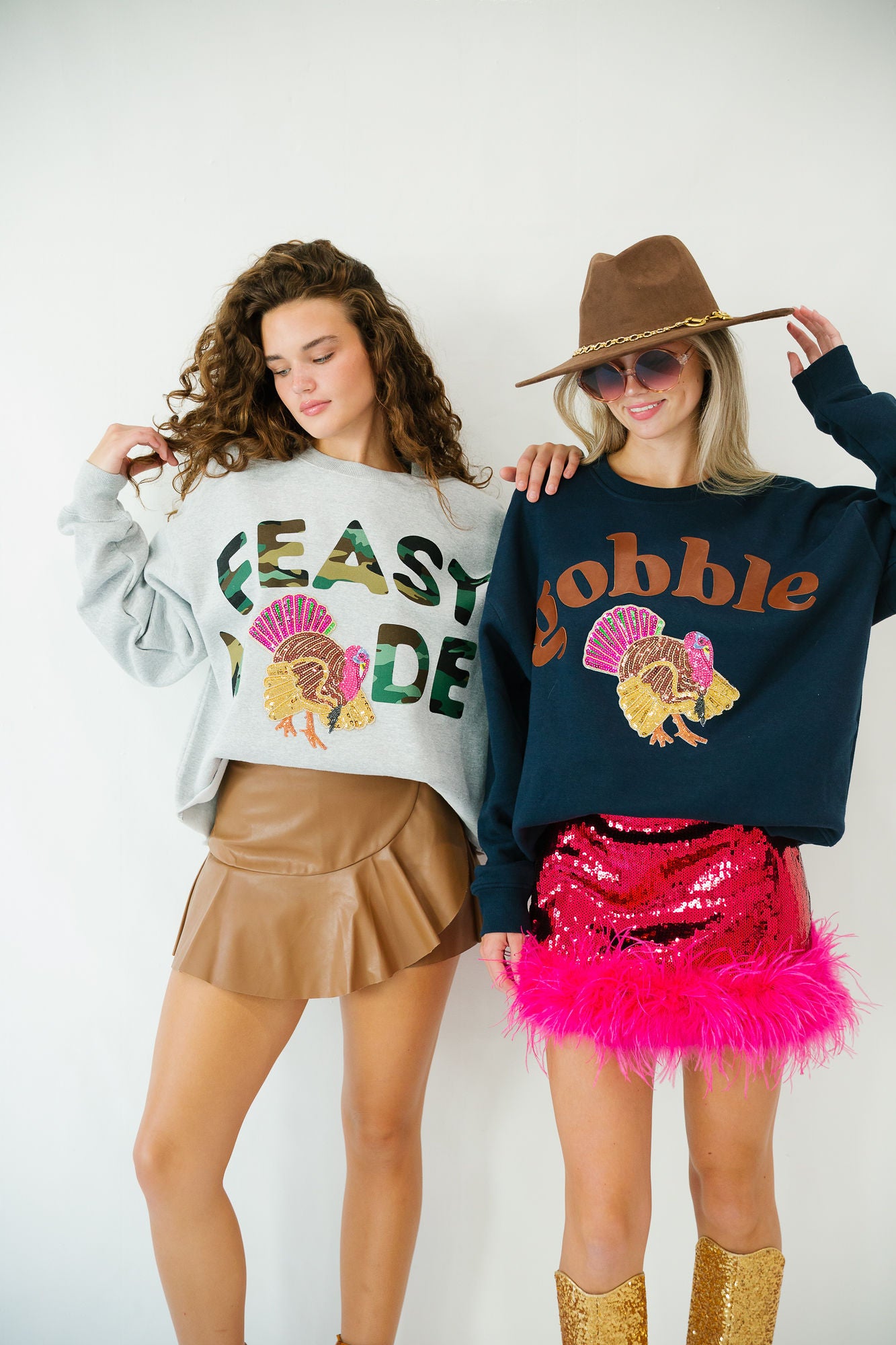 GOBBLE TURKEY NAVY PULLOVER PULLOVER Judith March