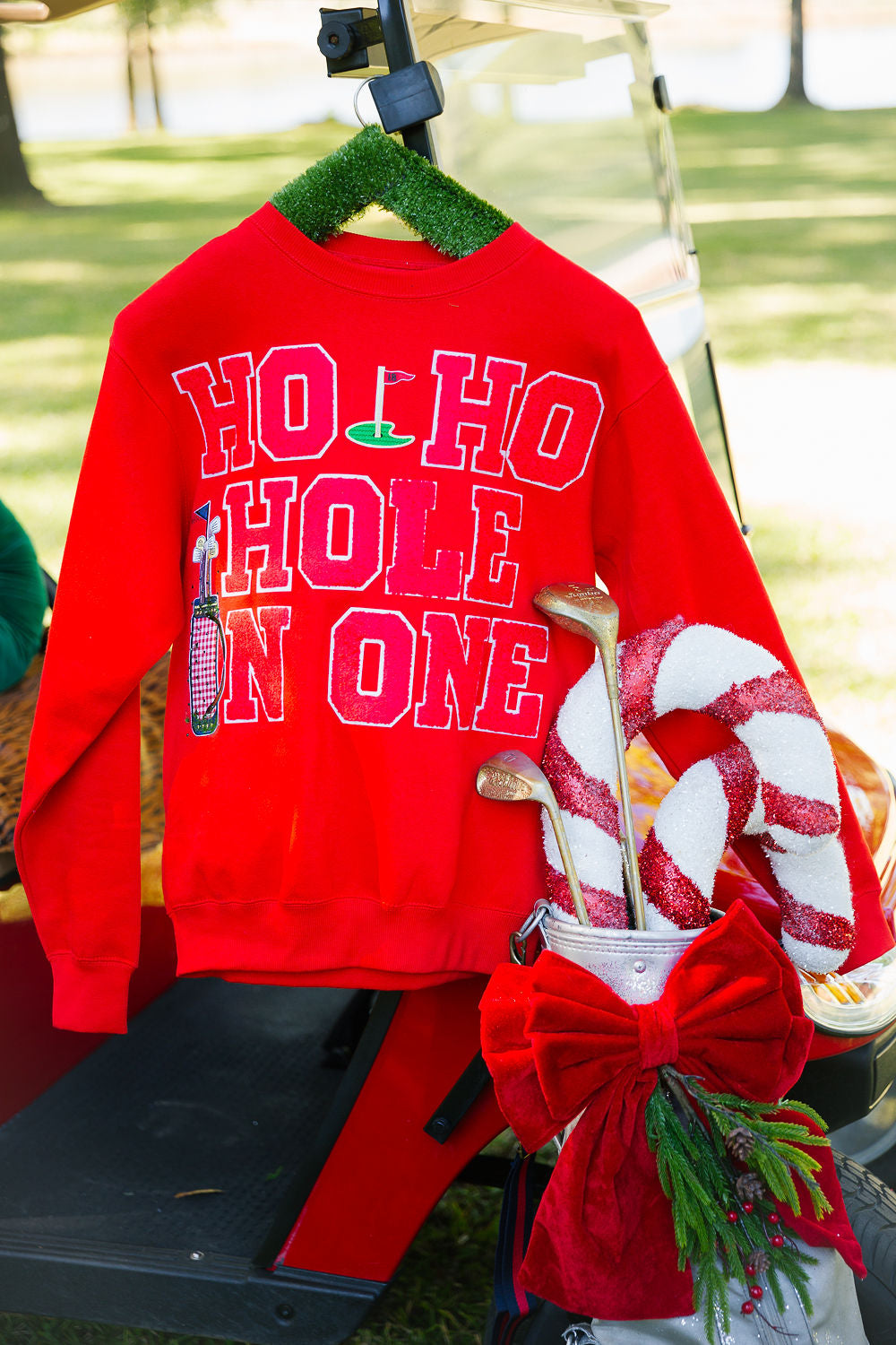 HO HO HOLE IN ONE RED PULLOVER PULLOVER Judith March