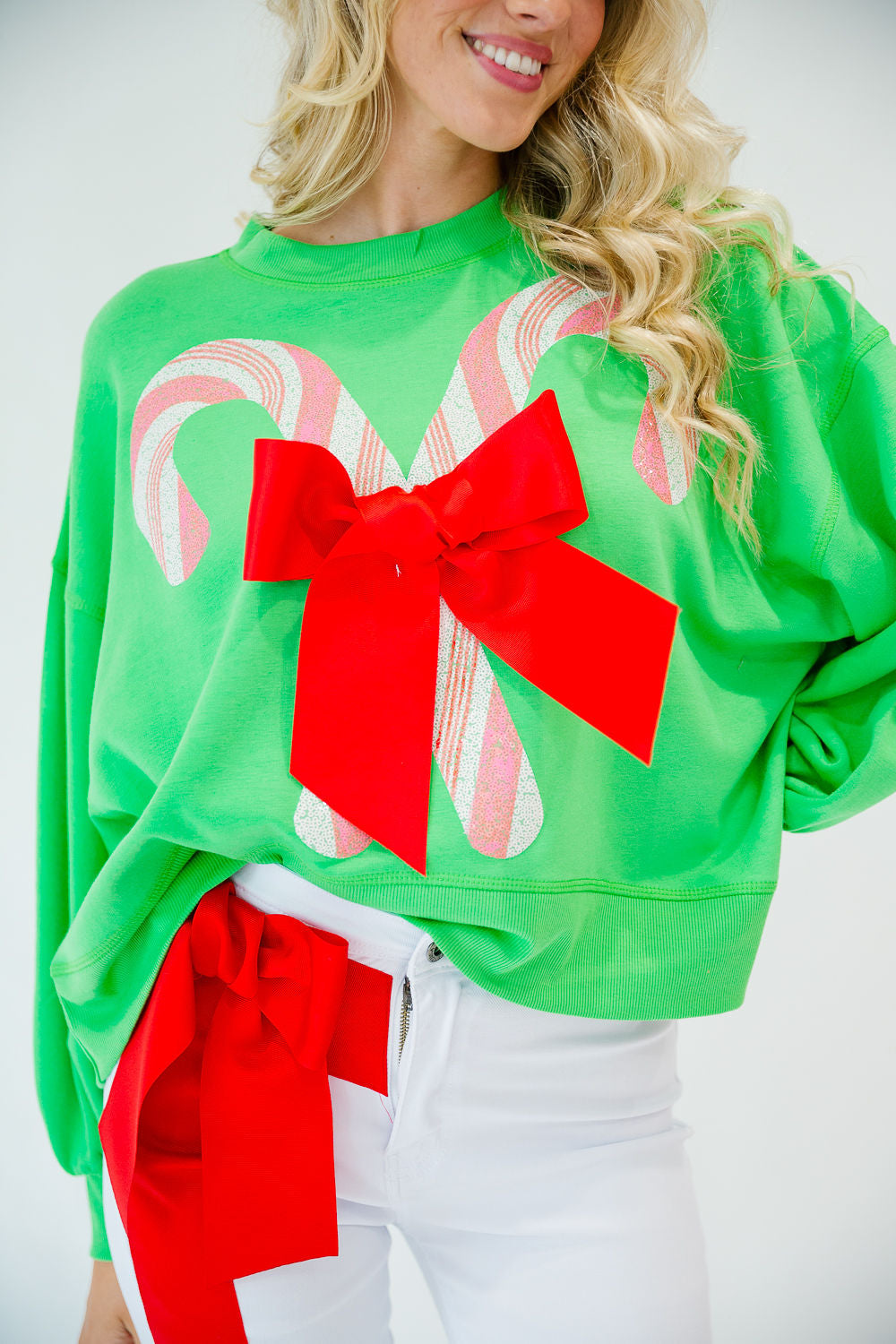 CANDY CANE LANE GREEN PULLOVER PULLOVER Judith March