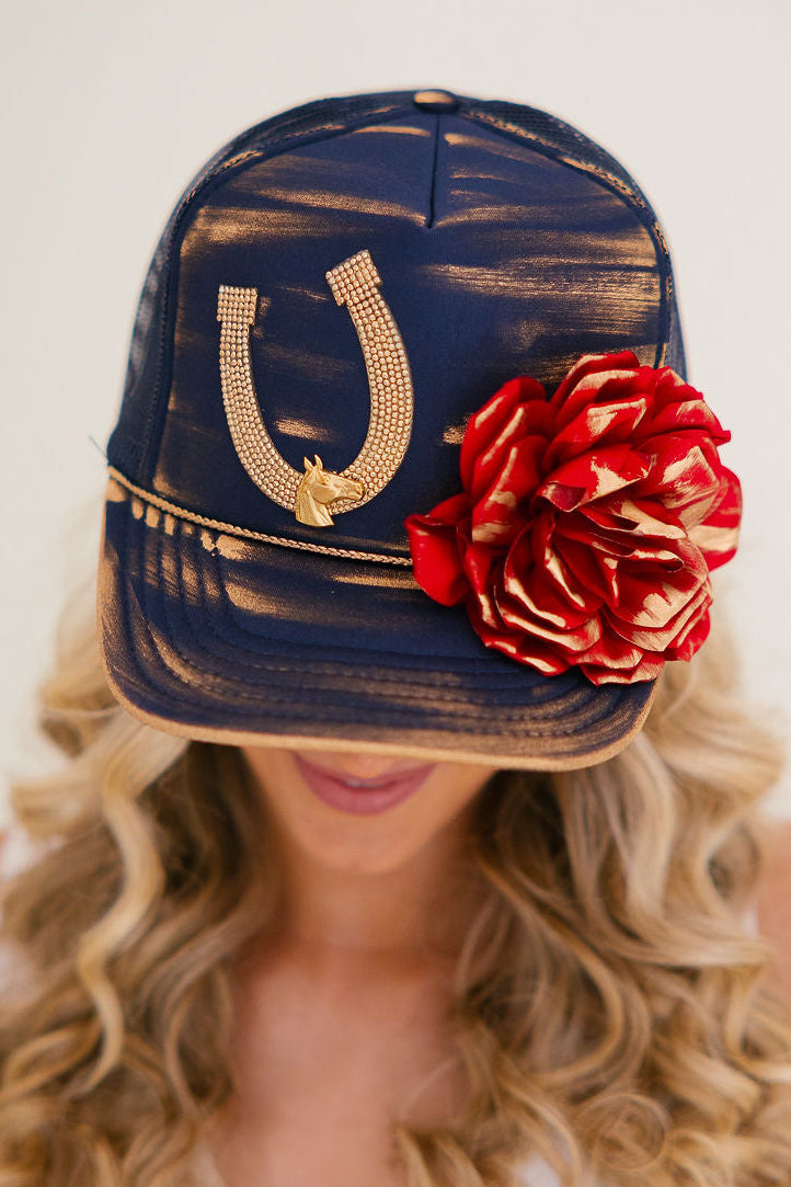 MIDNIGHT WINNER NAVY TRUCKER HAT HAT Judith March