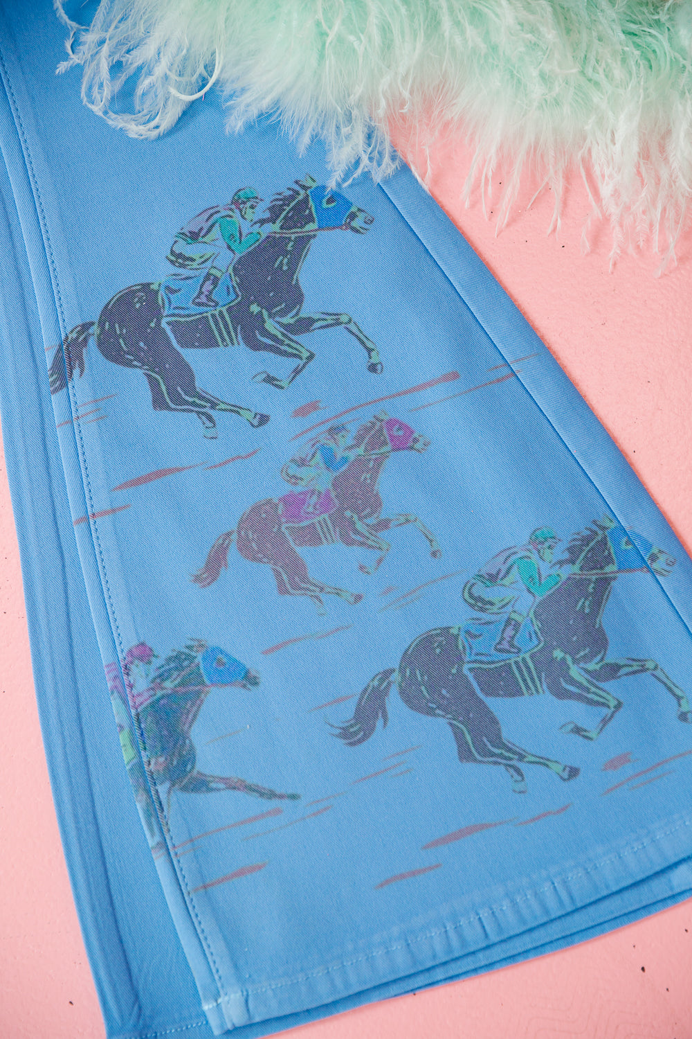 OFF TO THE RACES BLUE FLARES FLARES Judith March