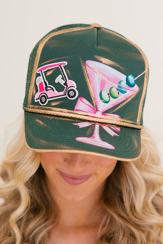 GOLF MARTINI GREEN STRUCTURED HAT TRUCKER HAT Judith March