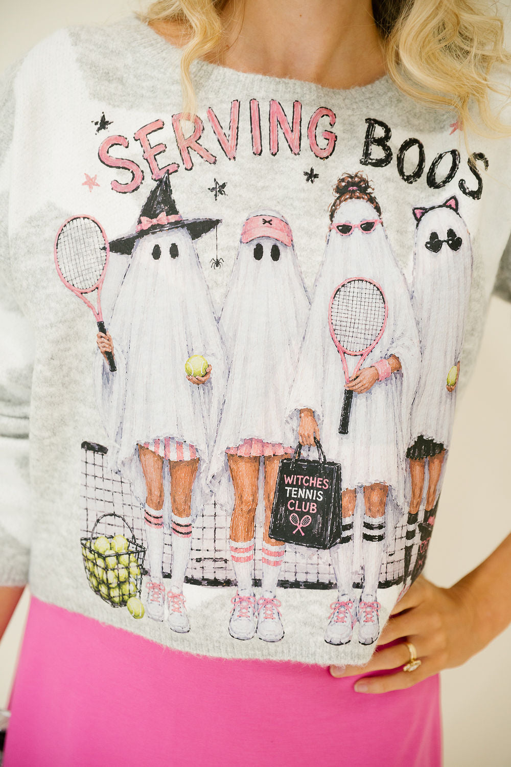 SERVING BOOS GREY STAR SWEATER PULLOVER Judith March