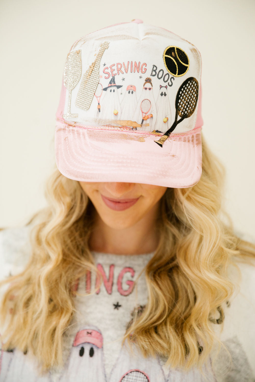 SERVING BOOS PINK TRUCKER HAT TRUCKER HAT Judith March