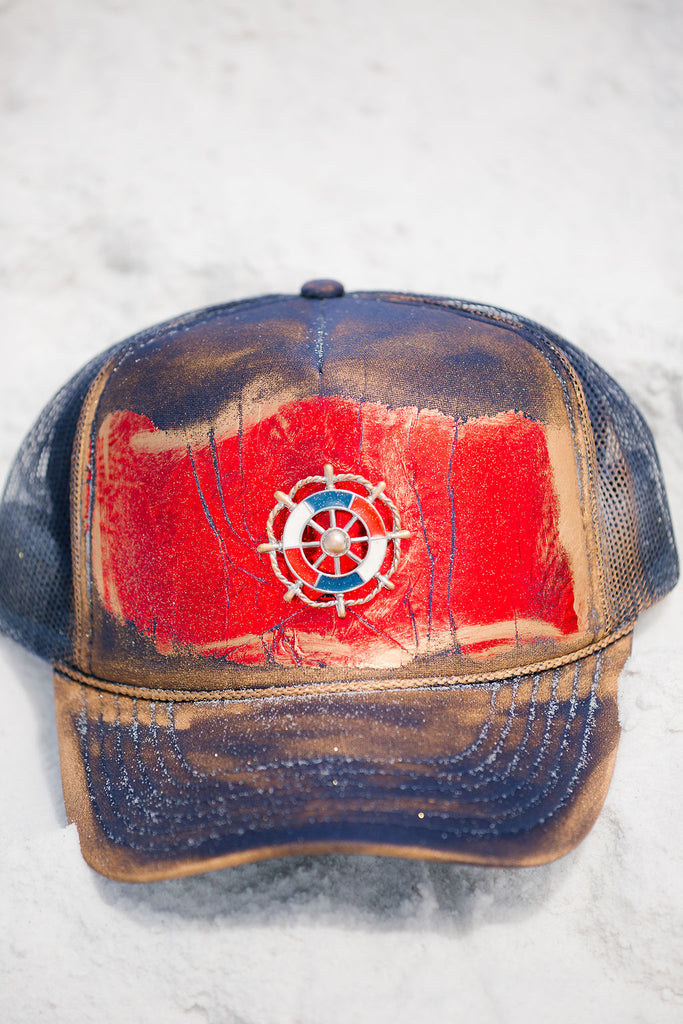 ALL ABOARD NAVY TRUCKER HAT TRUCKER HAT Judith March