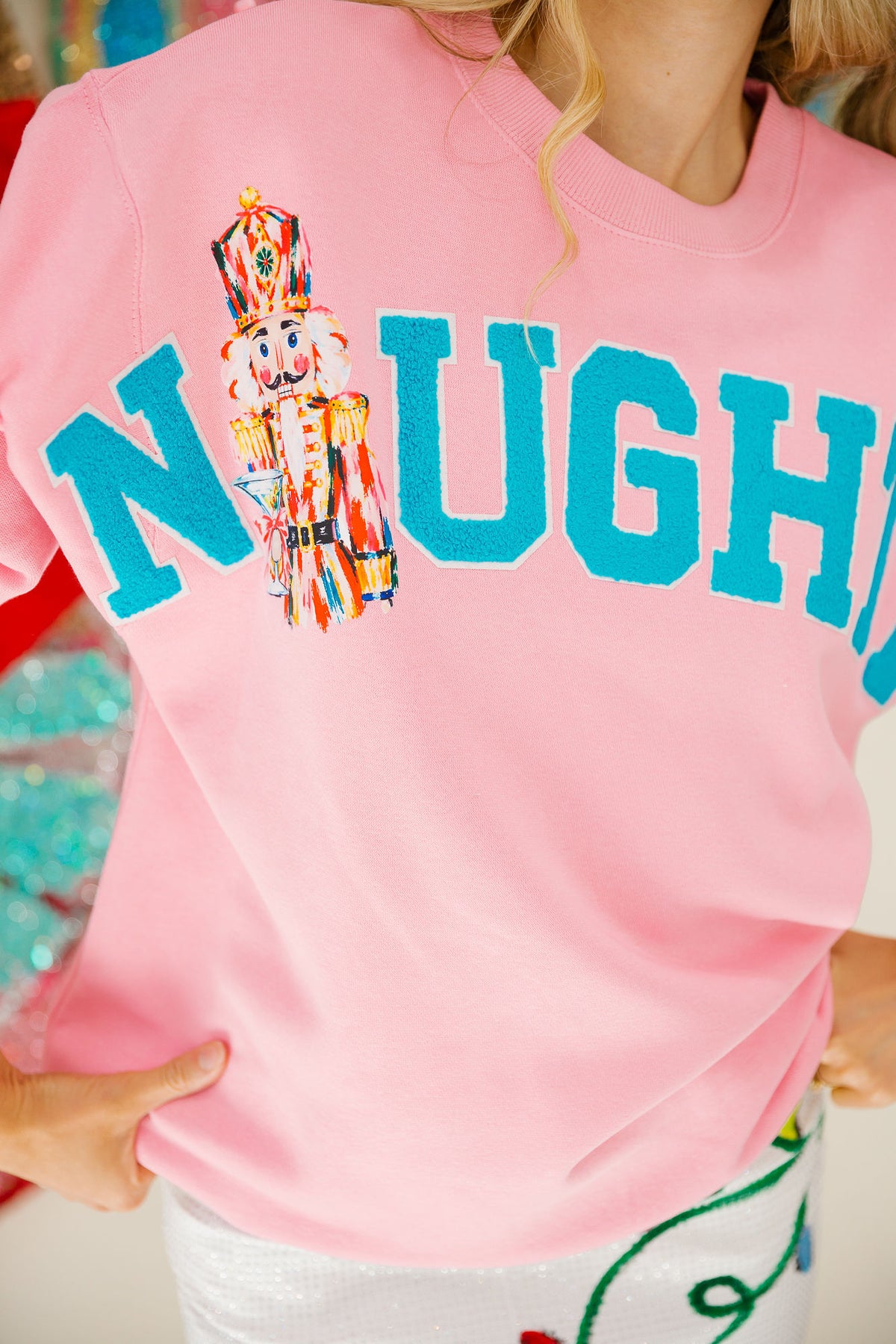NAUGHTY NUTCRACKER PINK PULLOVER PULLOVER Judith March