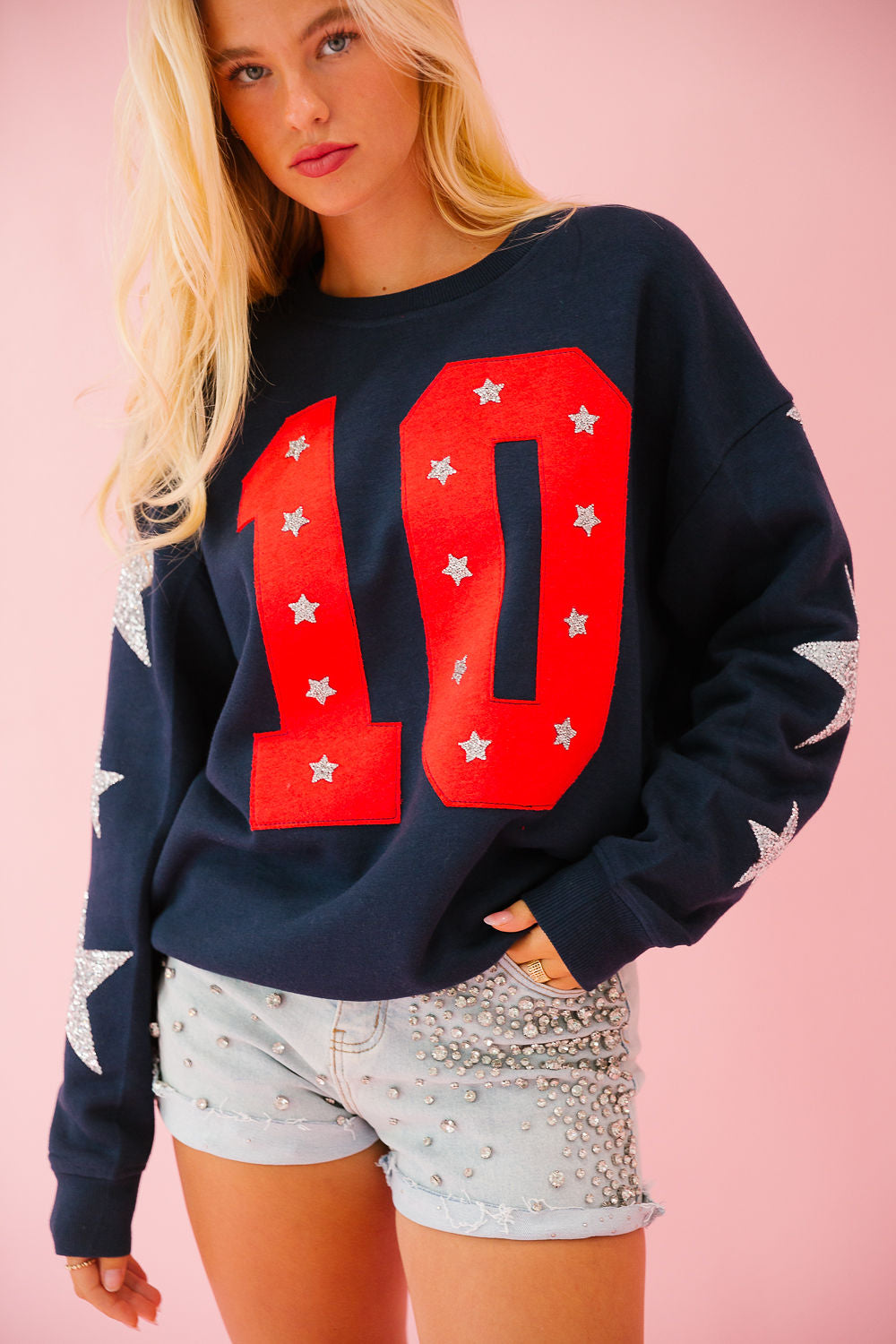 CUSTOM NUMBER PATCH PULLOVERS PULLOVER Judith March