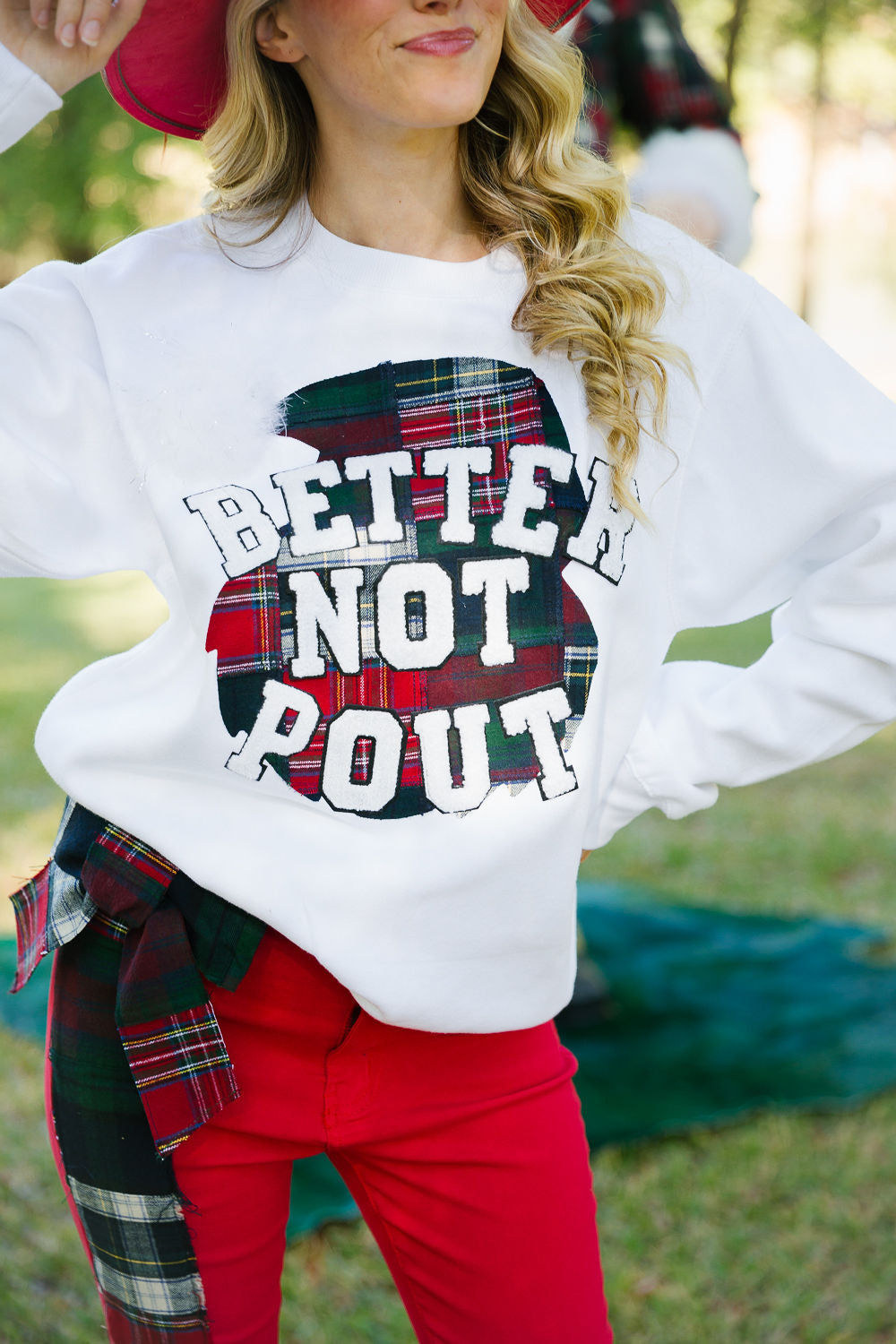 BETTER NOT POUT PLAID PULLOVER PULLOVER Judith March