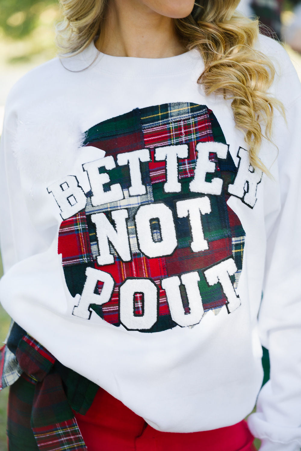 BETTER NOT POUT PLAID PULLOVER PULLOVER Judith March