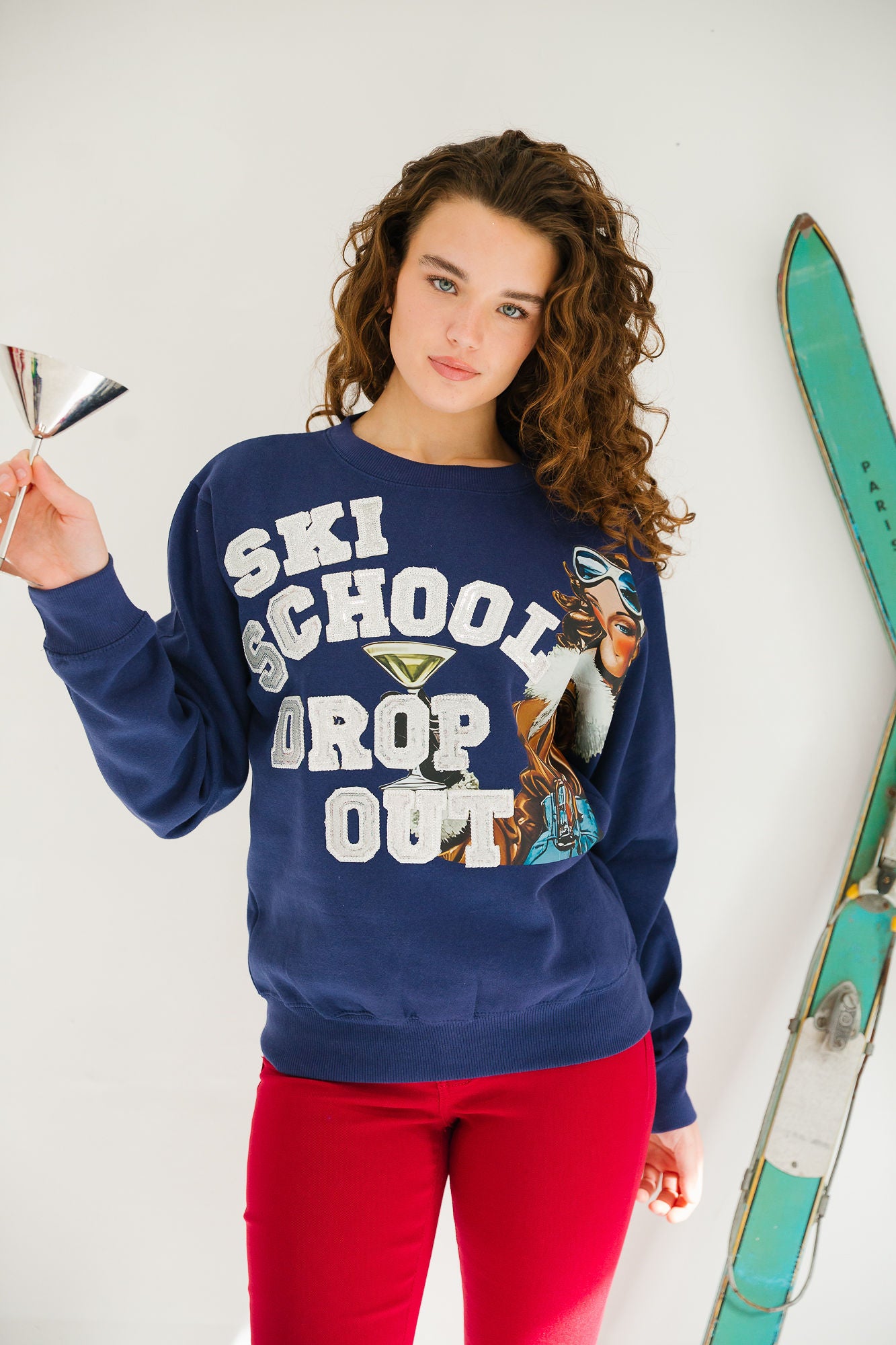 SKI SCHOOL DROP OUT NAVY PULLOVER PULLOVER Judith March