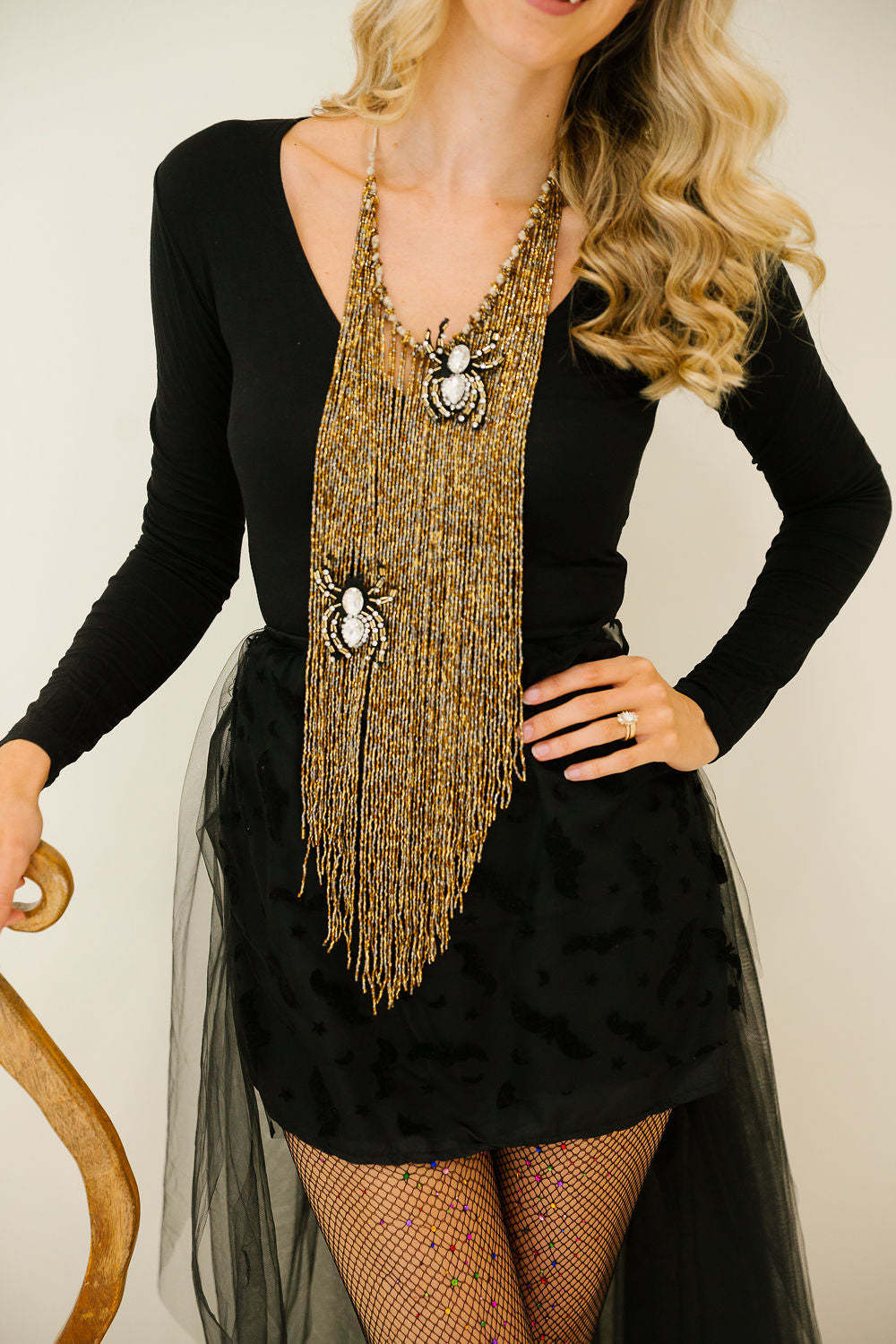 CREEPIN IN CRYSTAL FRINGE NECKLACE BRACELET Judith March