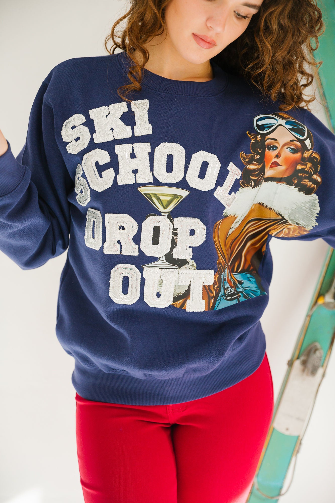 SKI SCHOOL DROP OUT NAVY PULLOVER PULLOVER Judith March