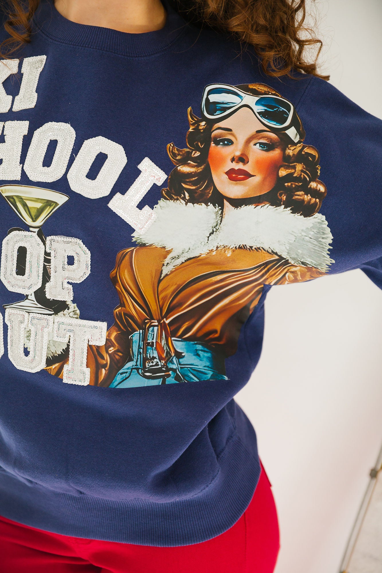 SKI SCHOOL DROP OUT NAVY PULLOVER PULLOVER Judith March