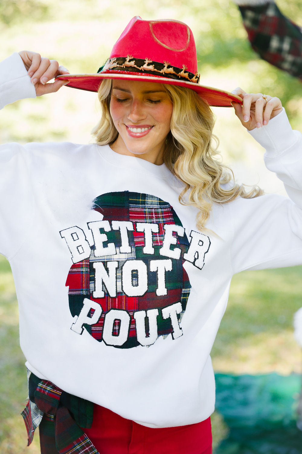 BETTER NOT POUT PLAID PULLOVER PULLOVER Judith March