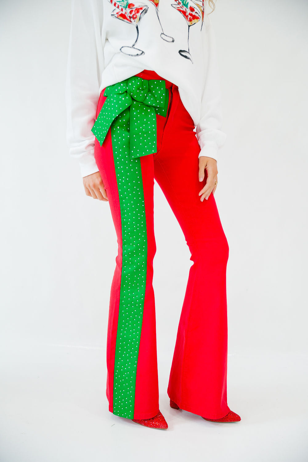 SEASON TO SPARKLE RED FLARES FLARES Judith March