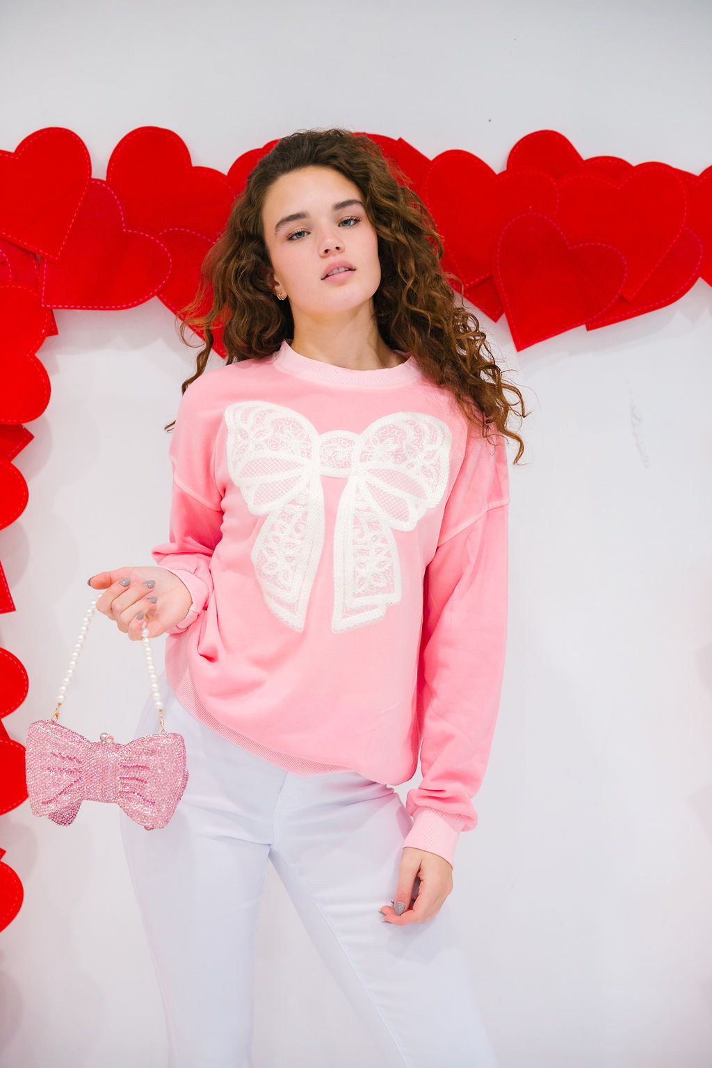 LOVE AND LACE PINK PULLOVER