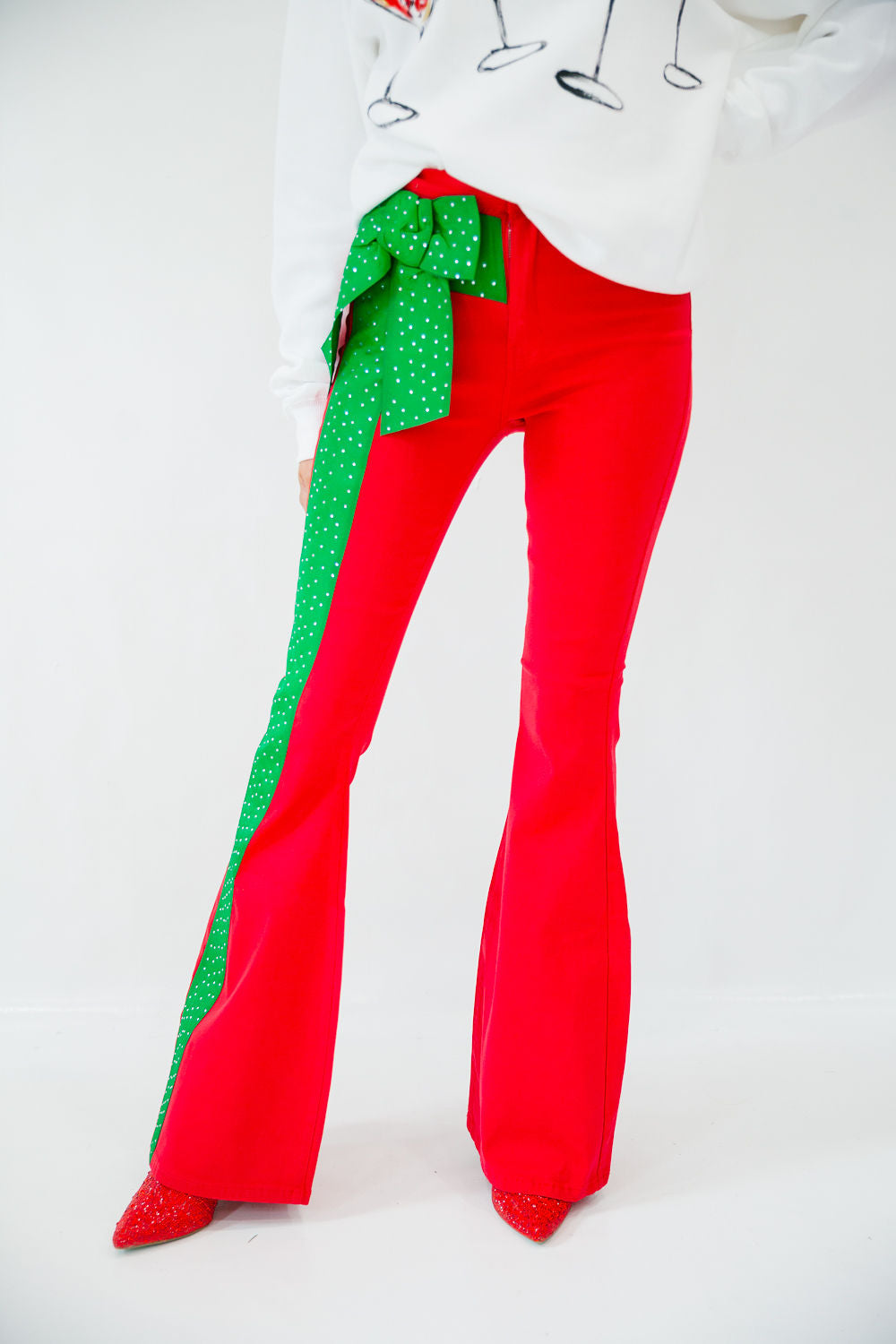 SEASON TO SPARKLE RED FLARES FLARES Judith March
