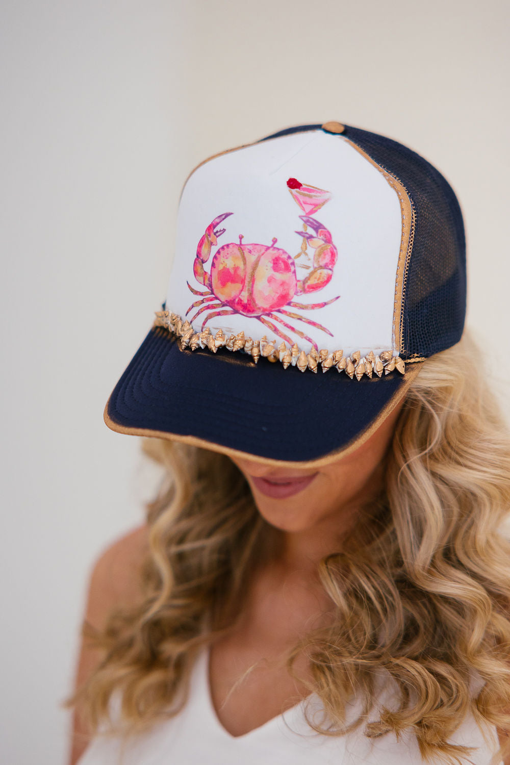 CRAB MARTINI NAVY TRUCKER HAT HAT Judith March