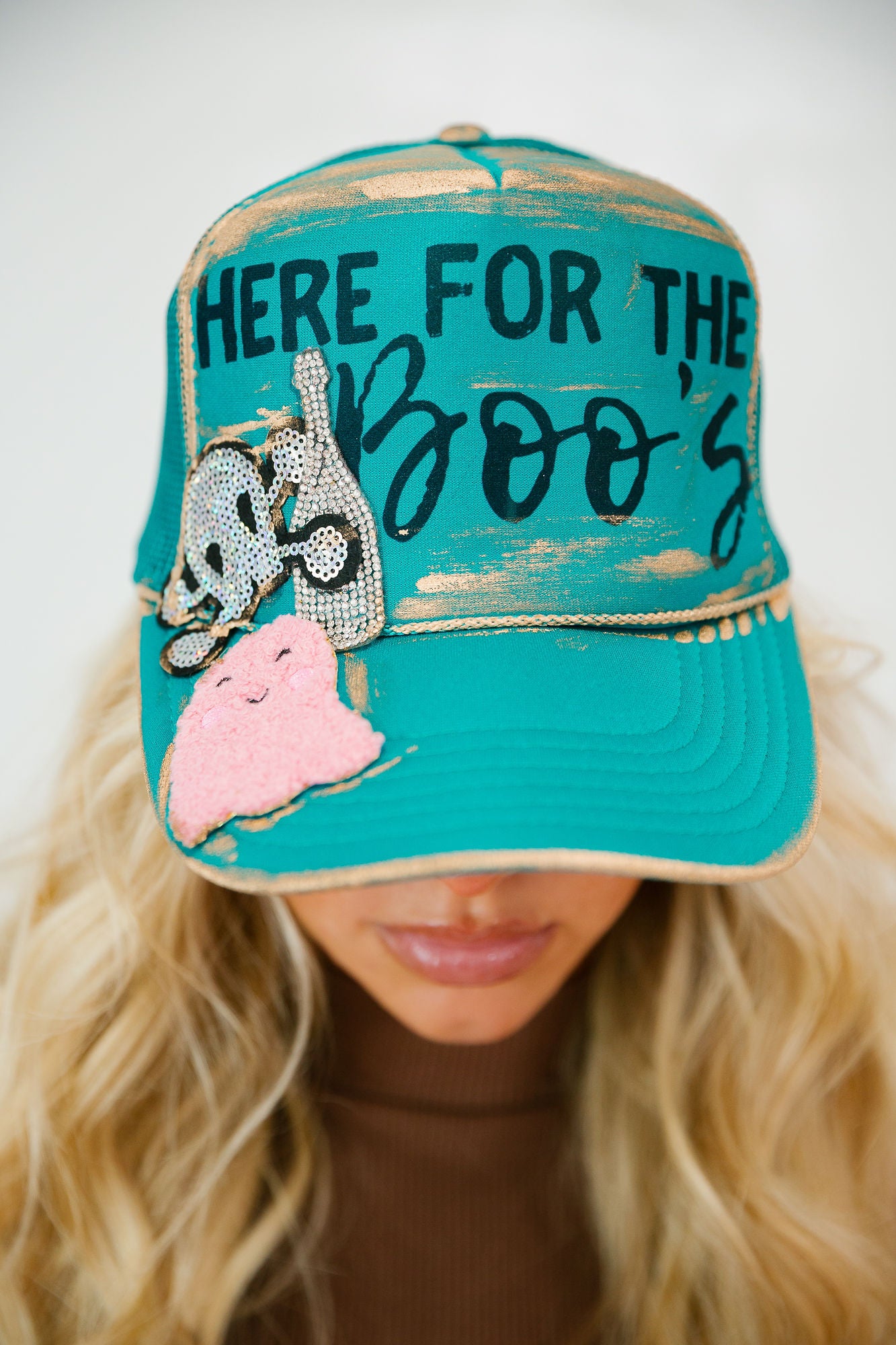 HERE FOR THE BOO'S TRUCKER HAT TRUCKER HAT Judith March