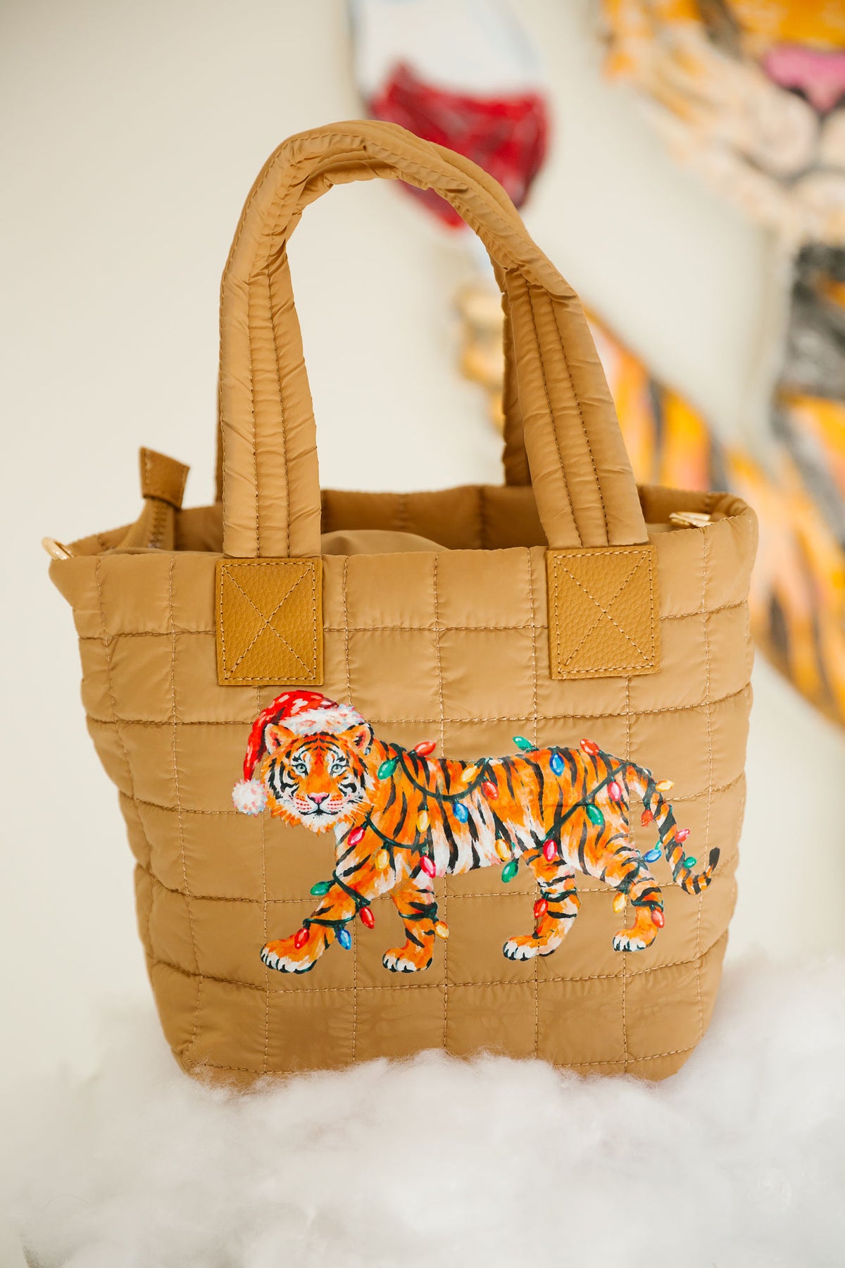 WILD ABOUT CHRISTMAS TAN TOTE Clutch Judith March