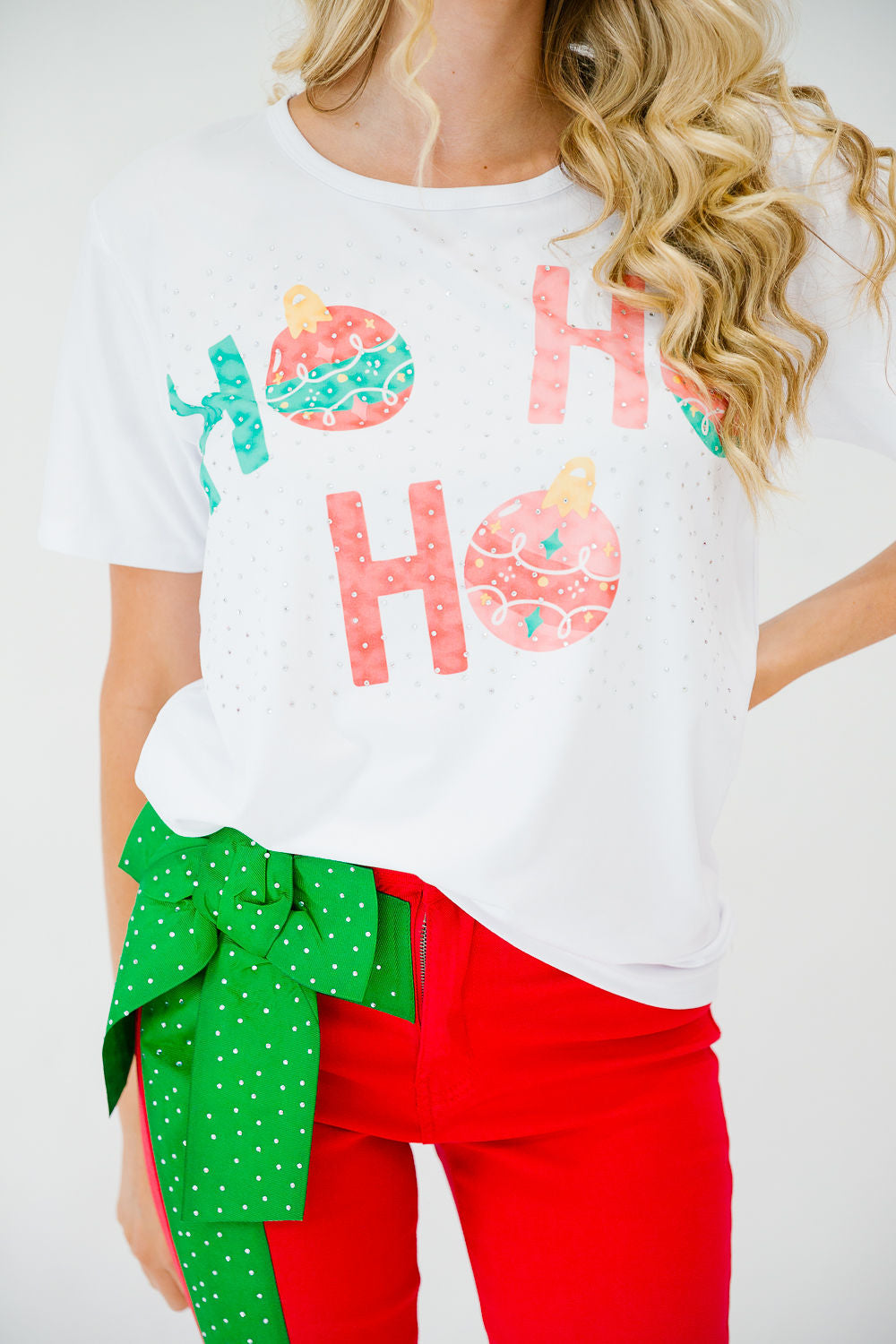 HO HO HO BEJEWELED TEE TEE Judith March