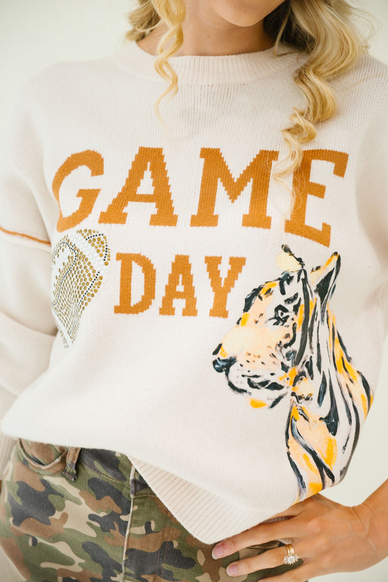 GAME DAY TIGER SWEATER SWEATER Judith March