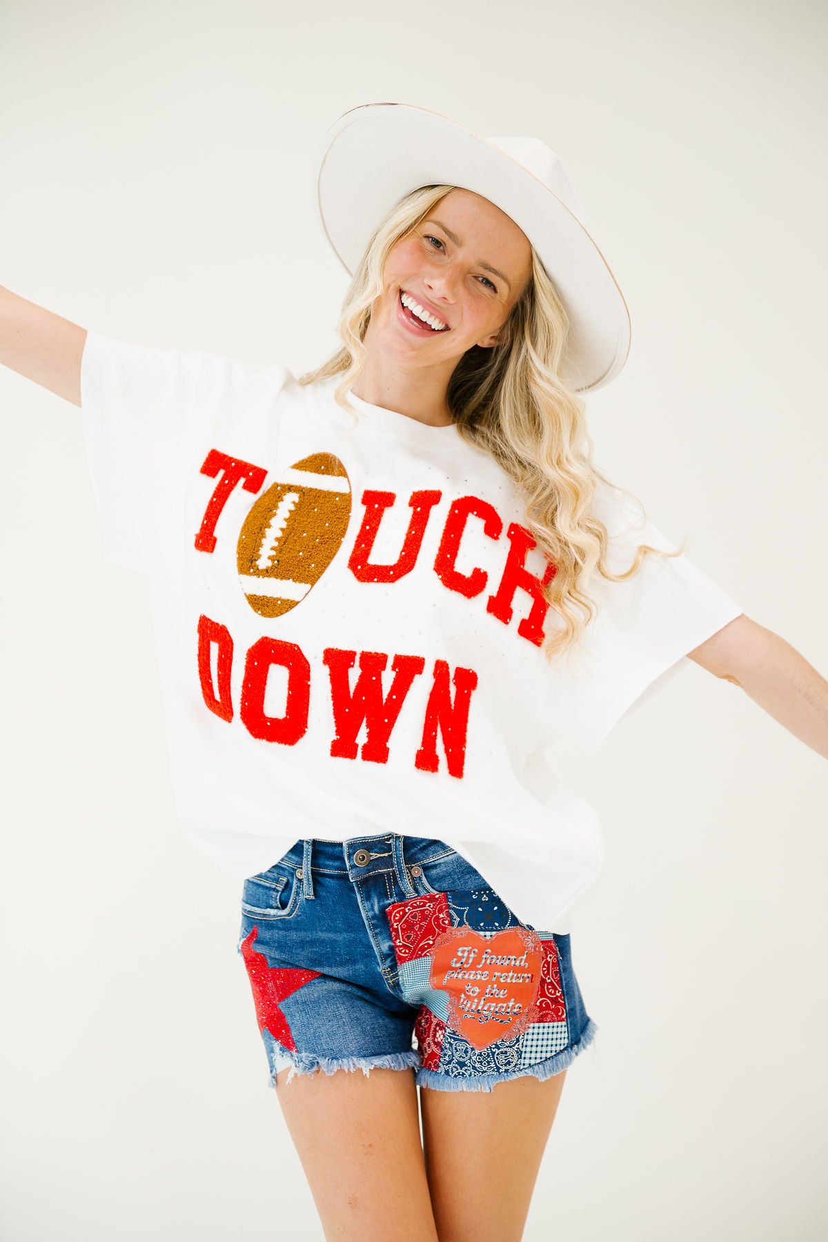 TOUCHDOWN VARSITY WHITE PULLOVER