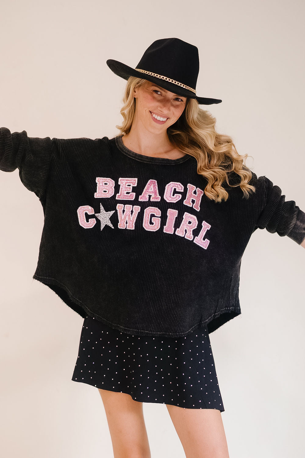 BEACH COWGIRL WAFFLE PULLOVER SWEATER Judith March