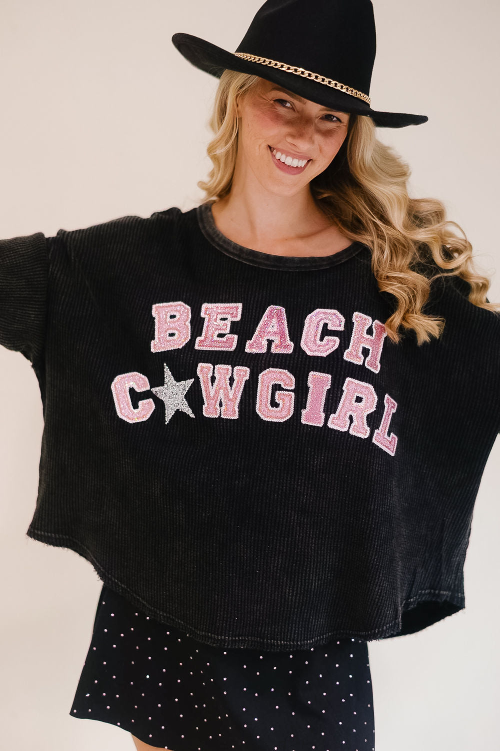 BEACH COWGIRL WAFFLE PULLOVER SWEATER Judith March