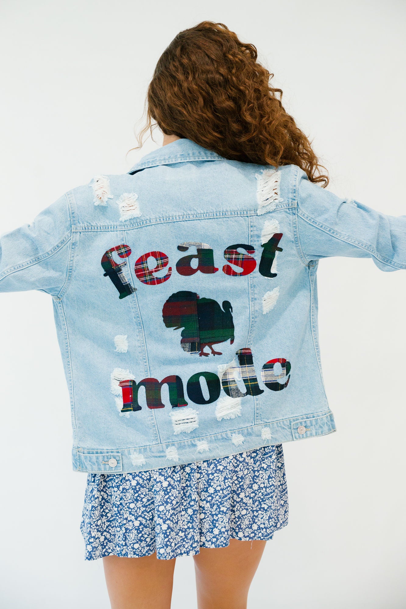 FEAST MODE DISTRESSED DENIM JACKET JACKET Judith March