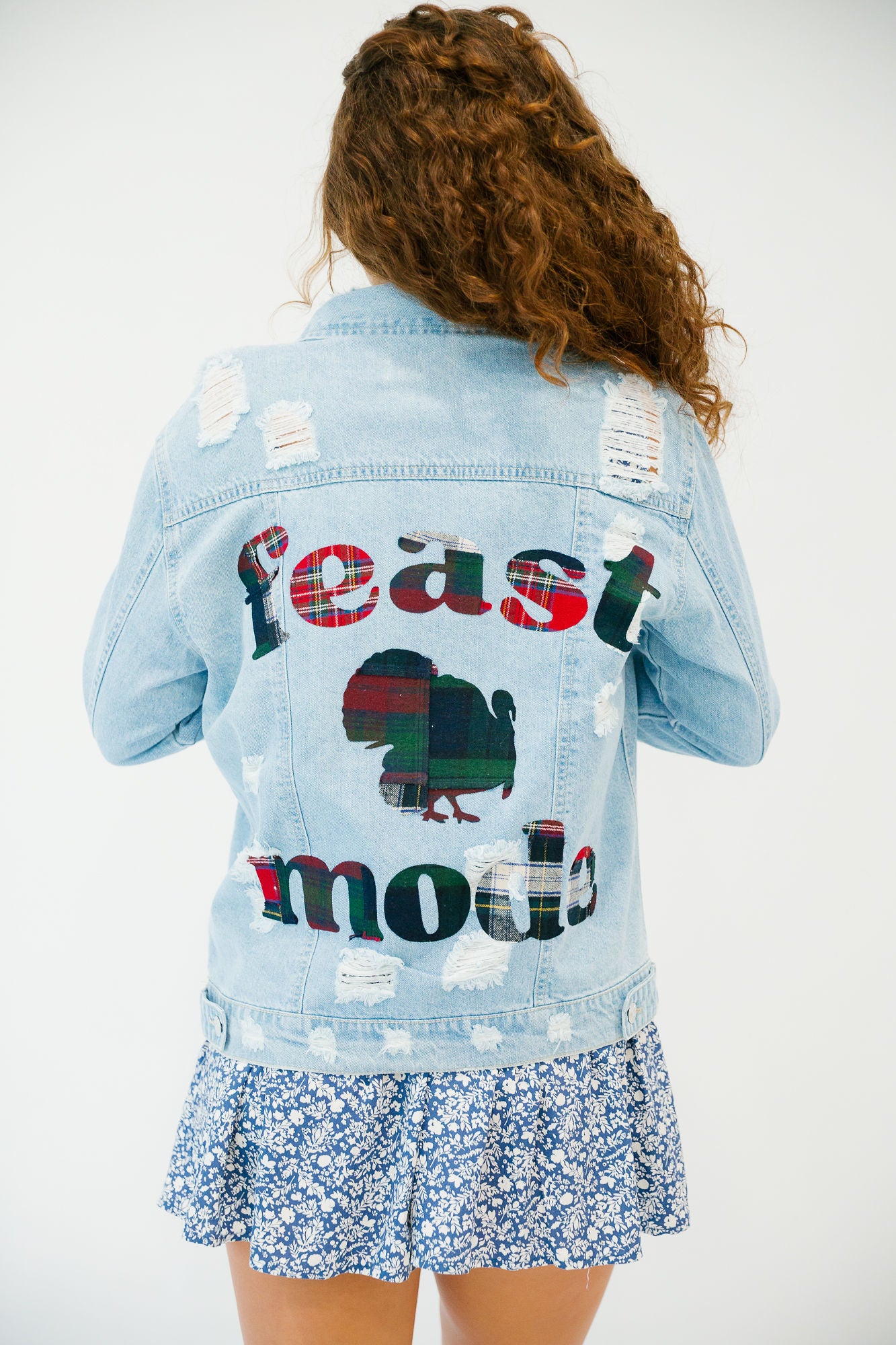 FEAST MODE DISTRESSED DENIM JACKET JACKET Judith March