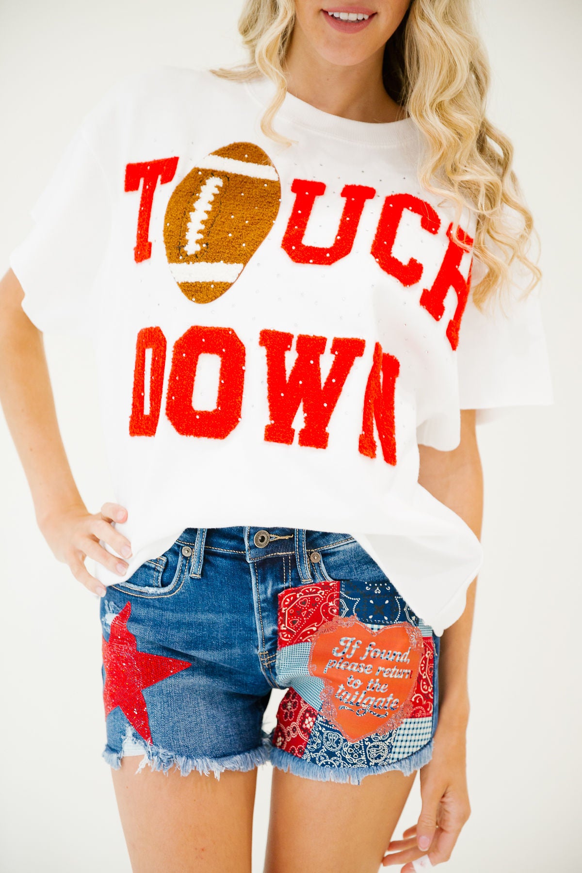 TOUCHDOWN VARSITY WHITE PULLOVER