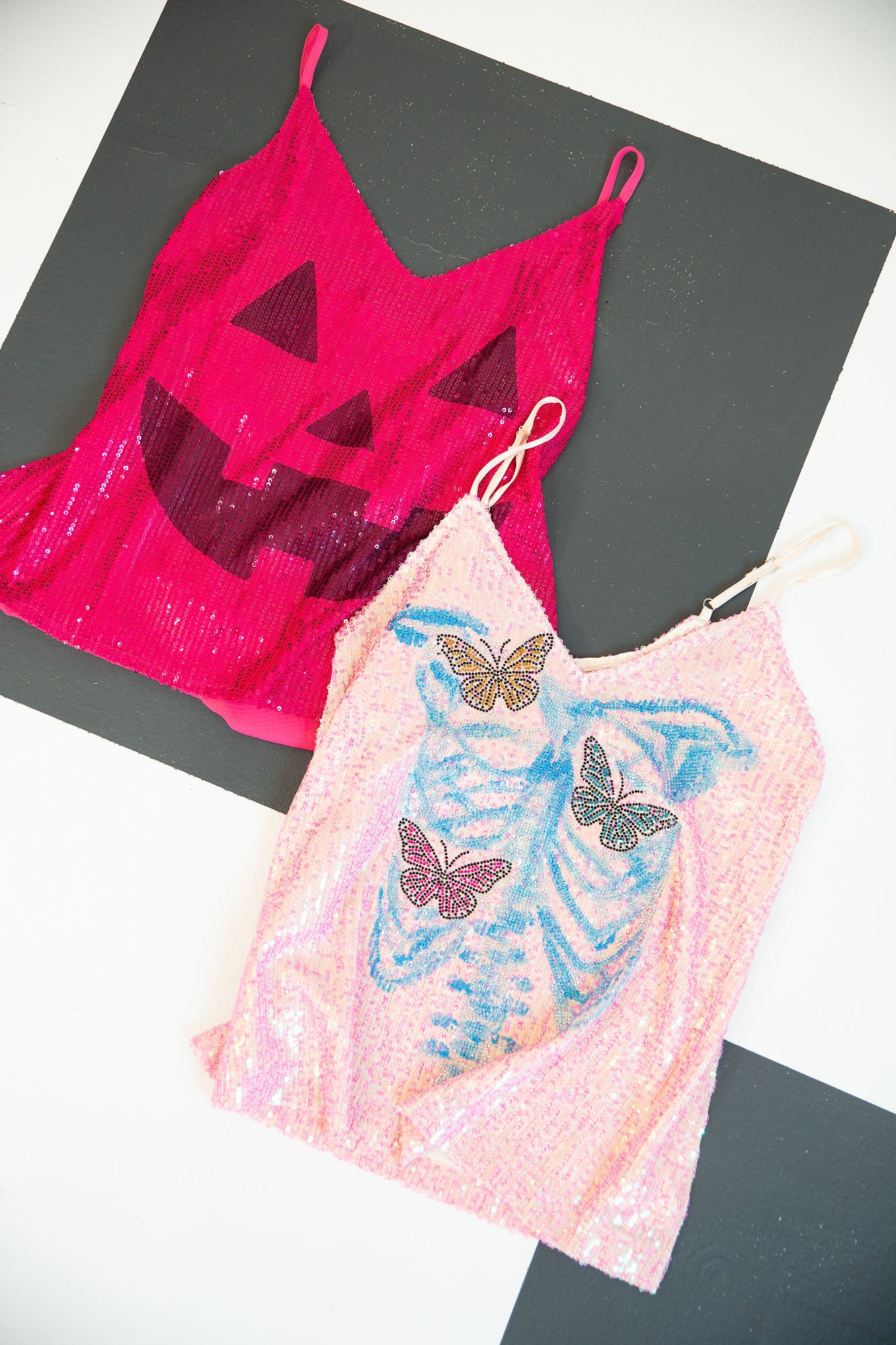 JACK O' LANTERN PINK SEQUIN TANK TANK Judith March