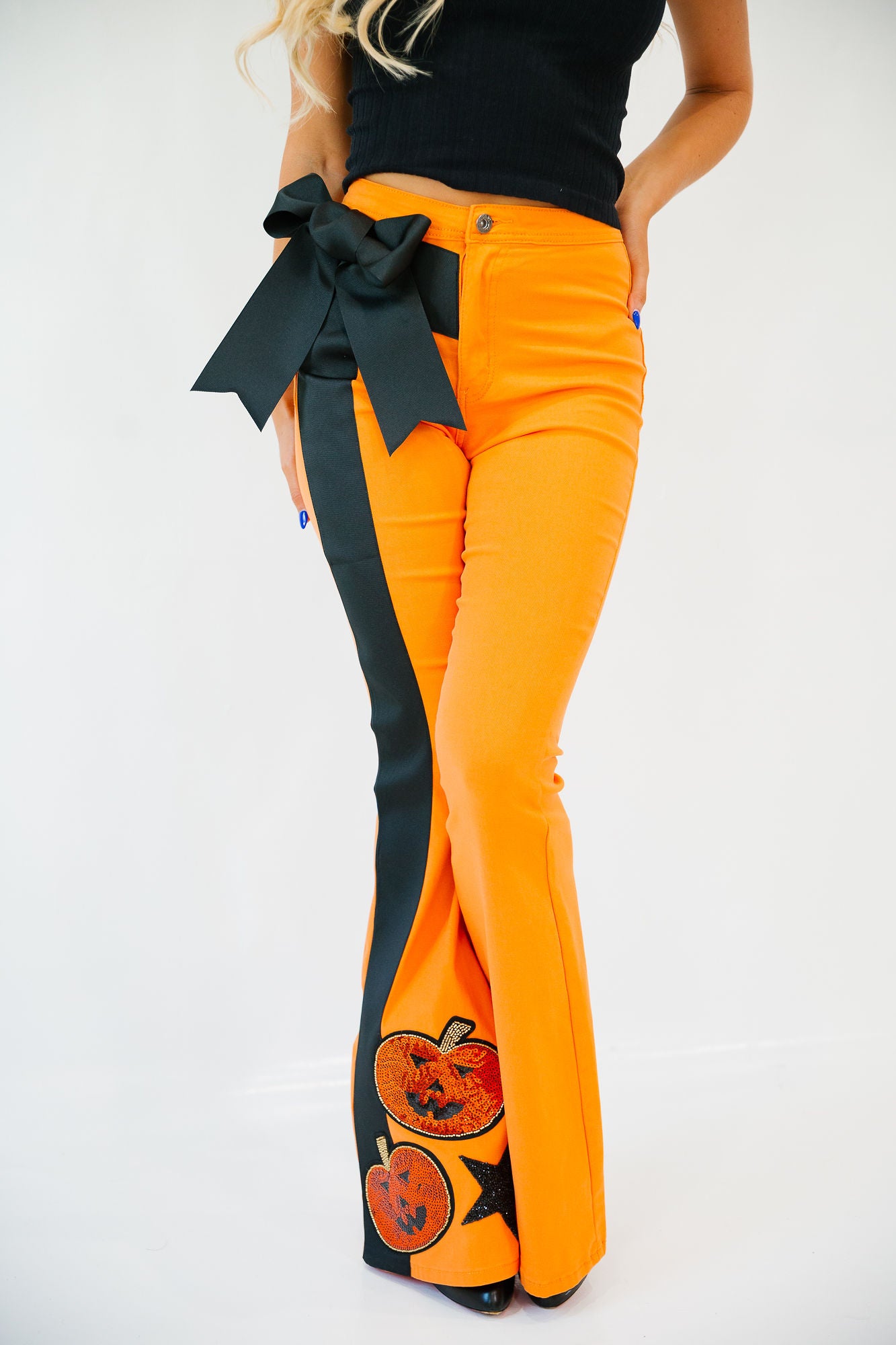 PUMPKIN SEASON BOW FLARES FLARES Judith March