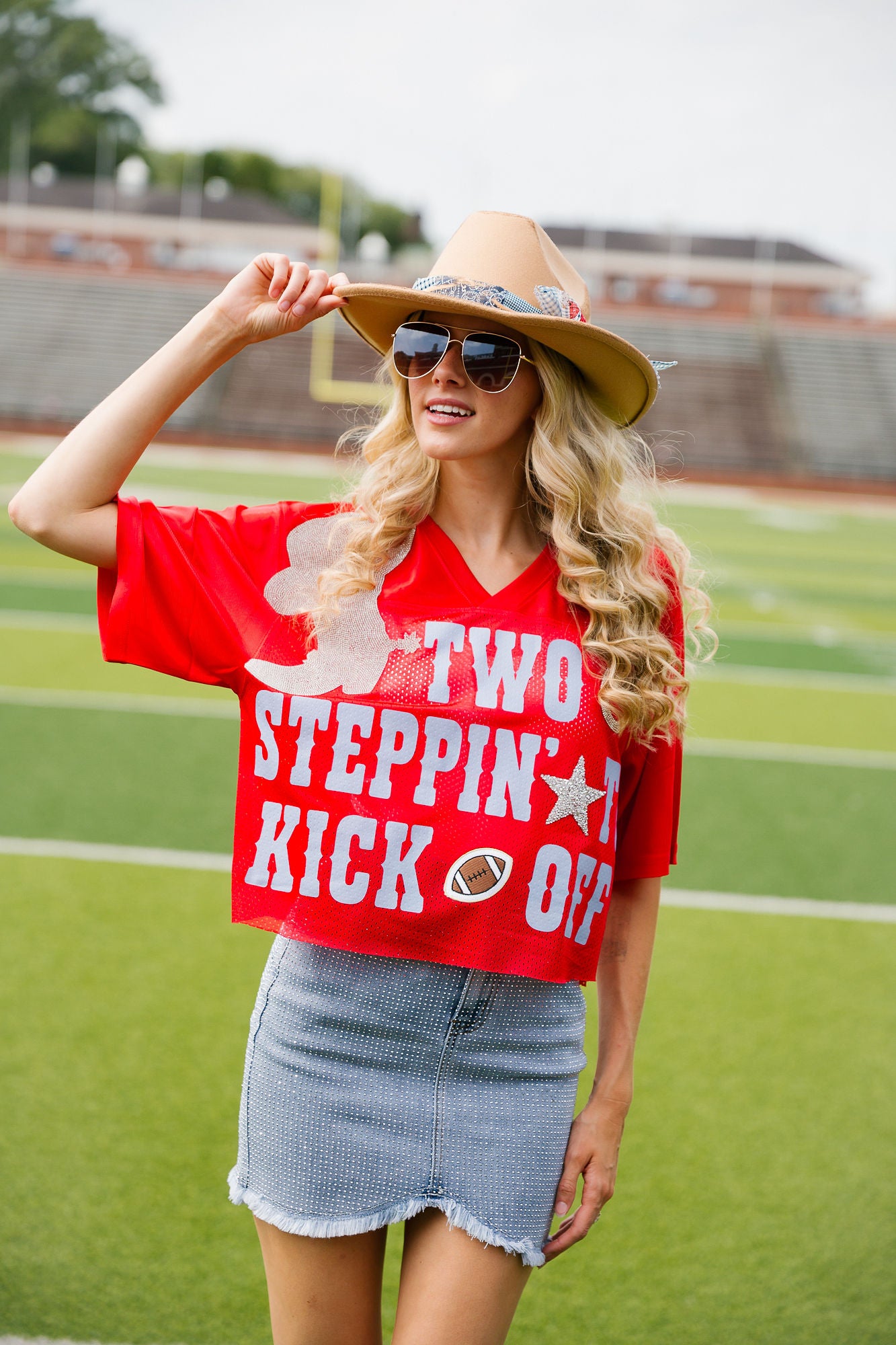 TWO STEPPIN' TO KICKOFF RED JERSEY jersey Judith March
