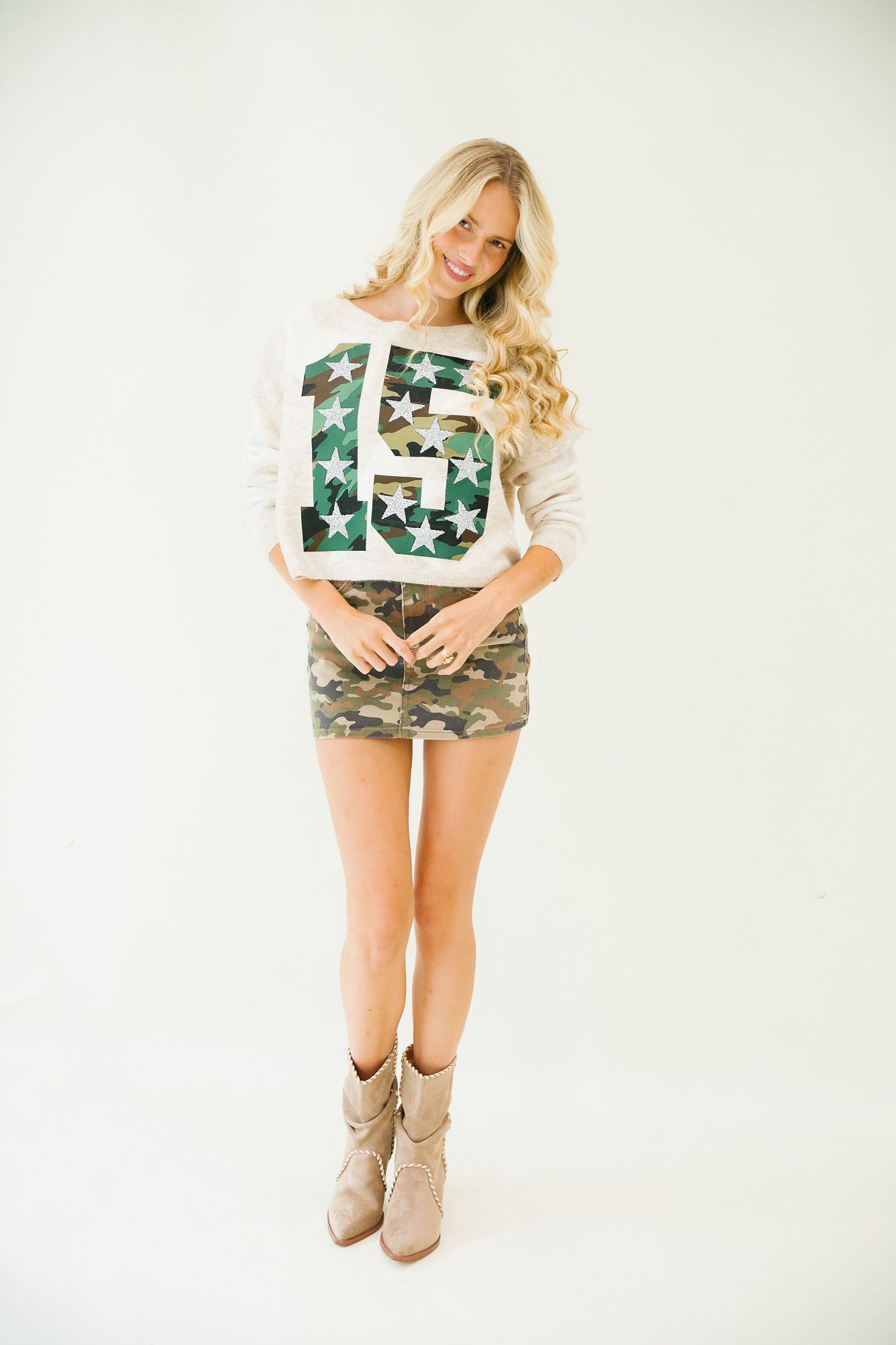 CUSTOM CAMO NUMBER STAR SWEATER SWEATER Judith March