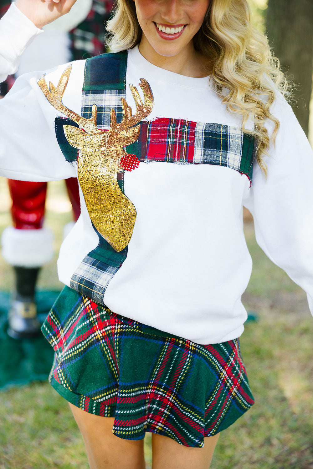 RED-NOSED REINDEER WHITE PULLOVER PULLOVER Judith March