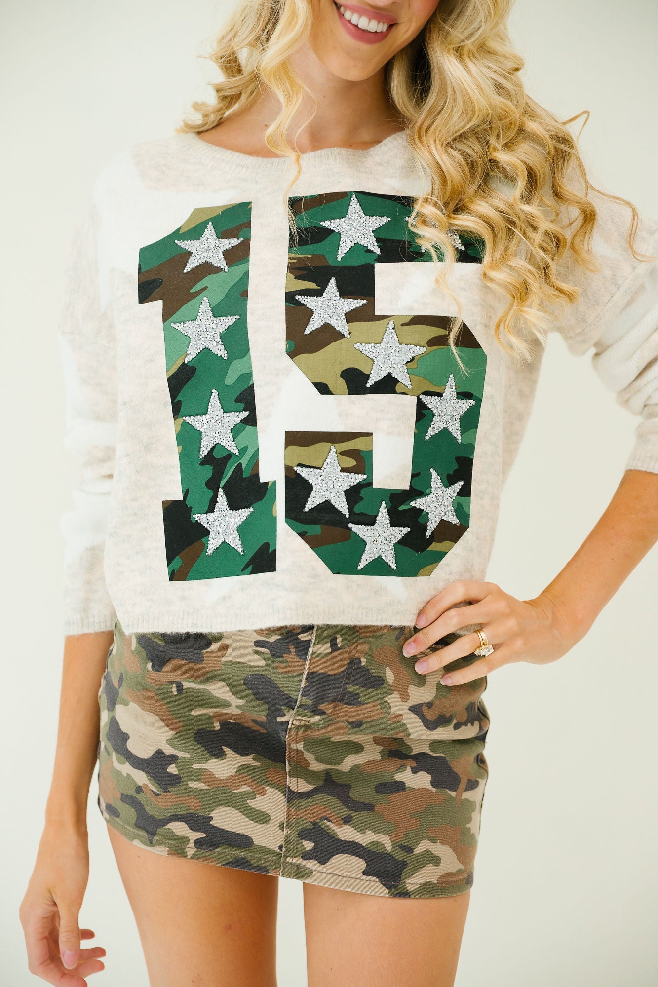 CUSTOM CAMO NUMBER STAR SWEATER SWEATER Judith March