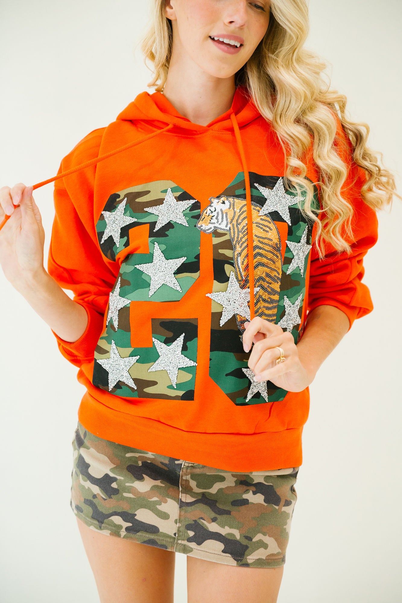 CUSTOM CAMO NUMBER TIGER HOODIE HOODIE Judith March