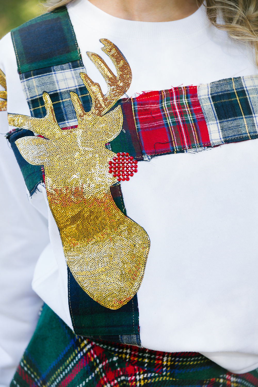 RED-NOSED REINDEER WHITE PULLOVER PULLOVER Judith March